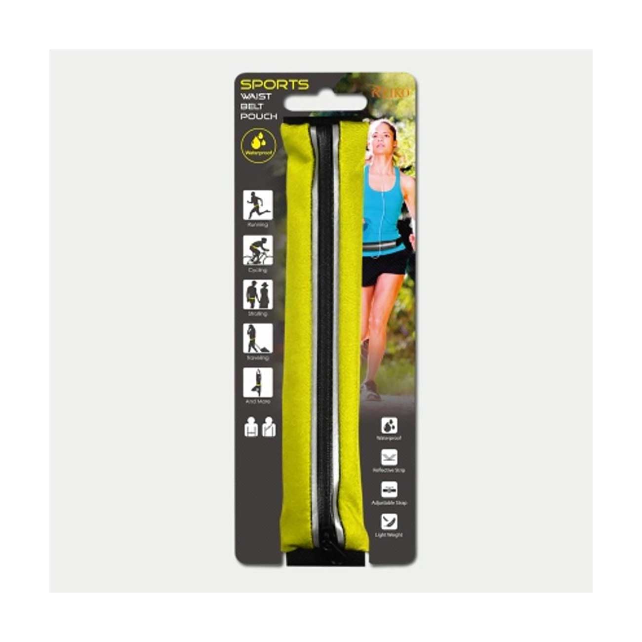 REIKO SPORTS STRETCH HIP WAIST PACK 7.87X1.77X1.77 INCHES INCHES IN YELLOW