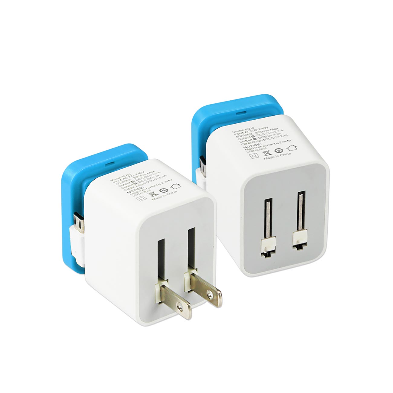 3.1 AMP Dual Port Portable Travel Adapter Charger In Blue