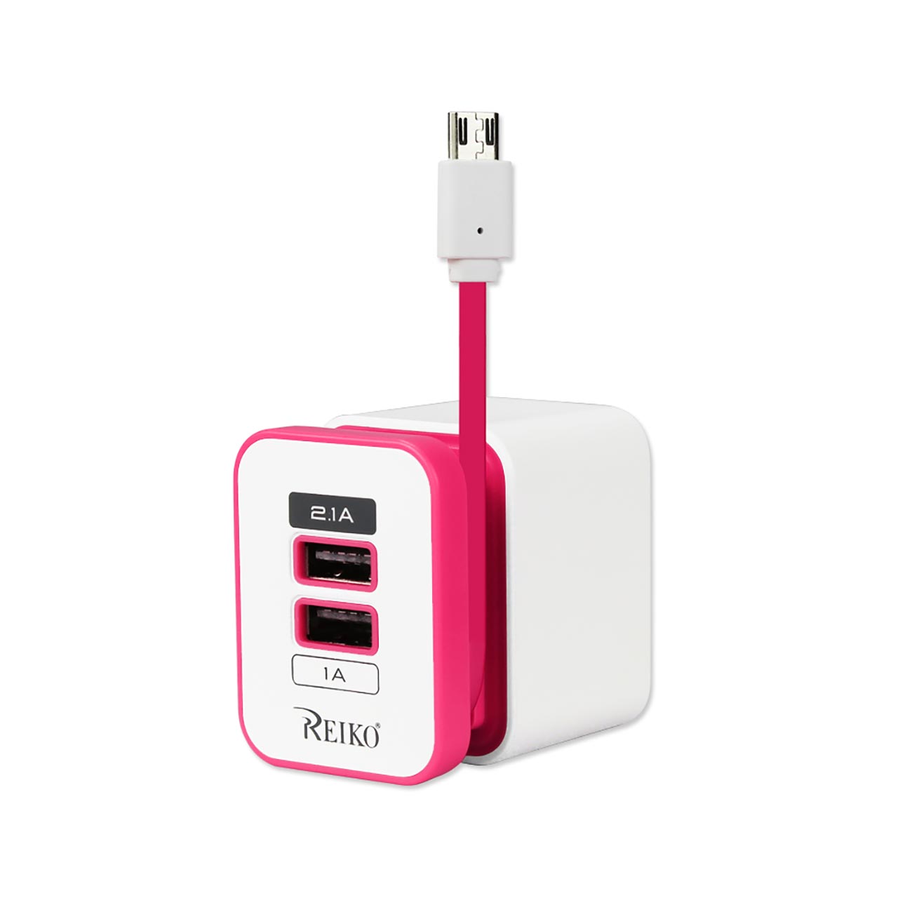 3.1 AMP Dual Port Portable Travel Adapter Charger In Pink