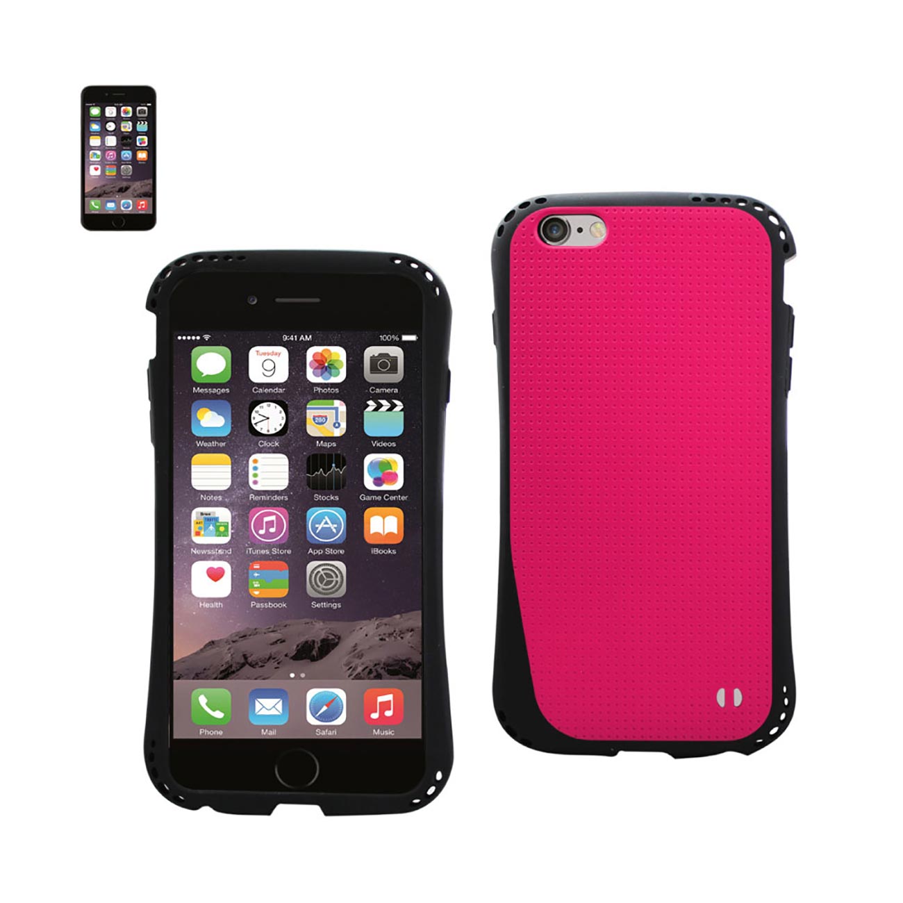 Case Dropproof Air Cushion With Chain Hole iPhone 6S/ 6 Hot Pink Color