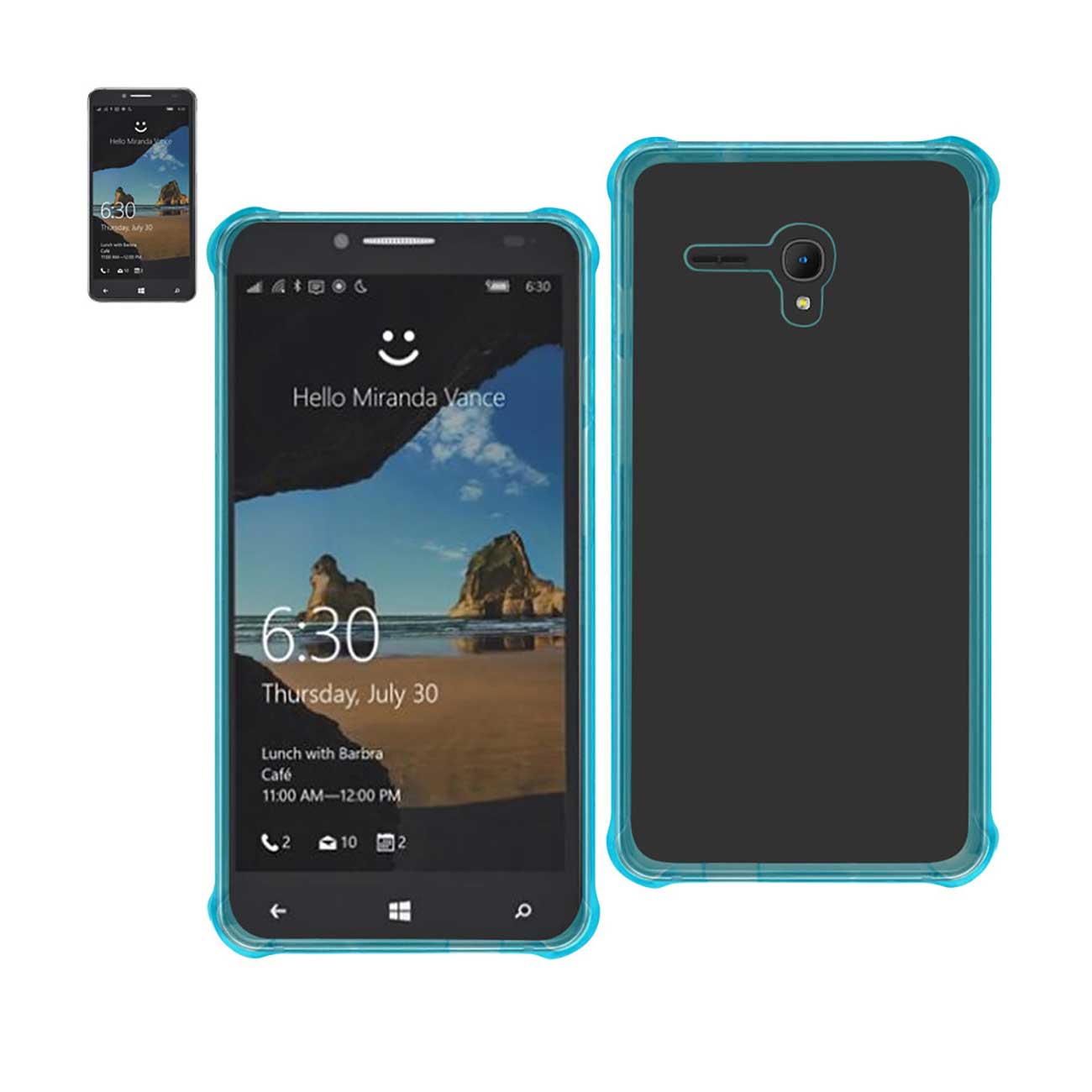 Alcatel One Touch Fierce Xl Clear Bumper Case With Air Cushion Protection In Clear Navy