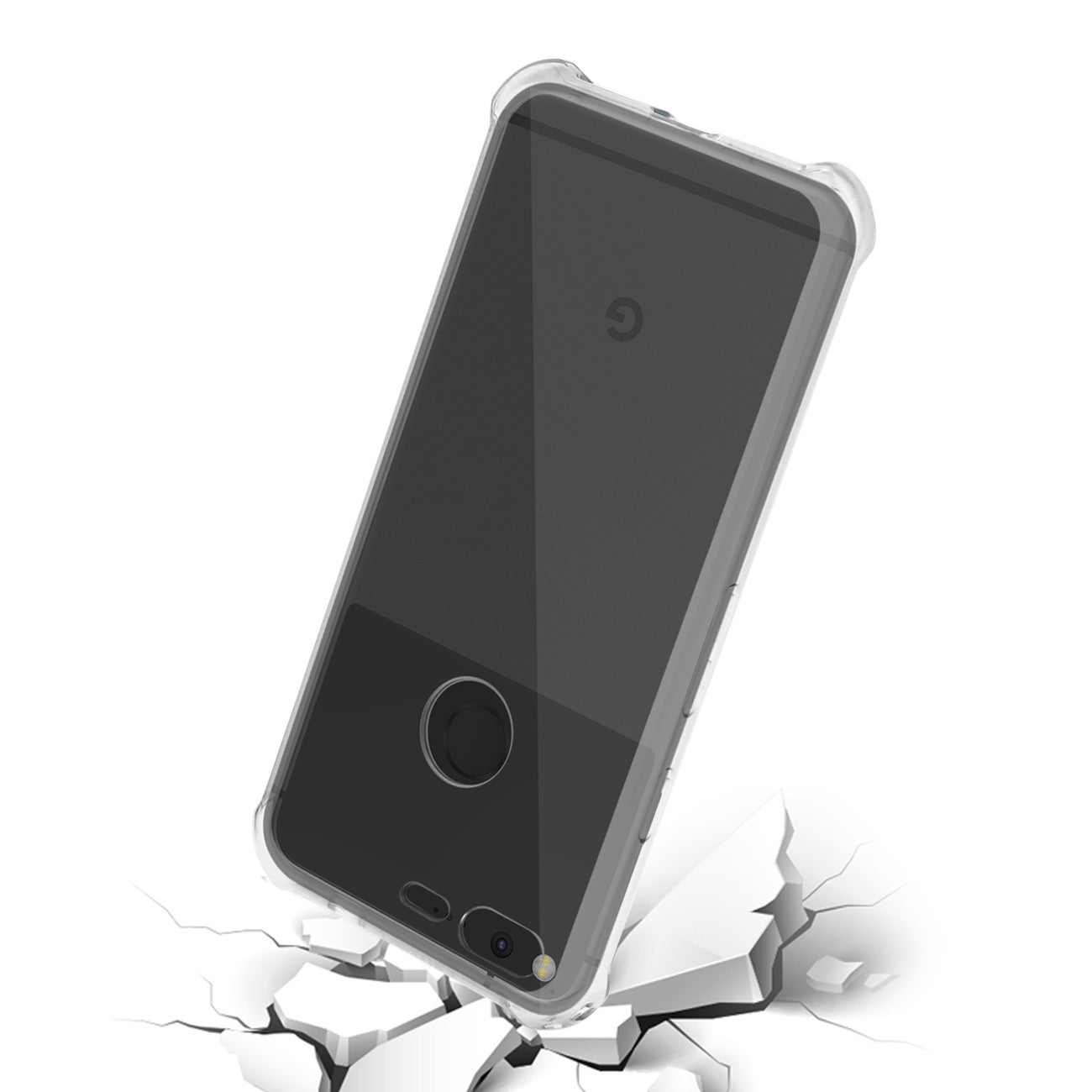 Google Pixel Clear Bumper Case With Air Cushion Protection In Clear