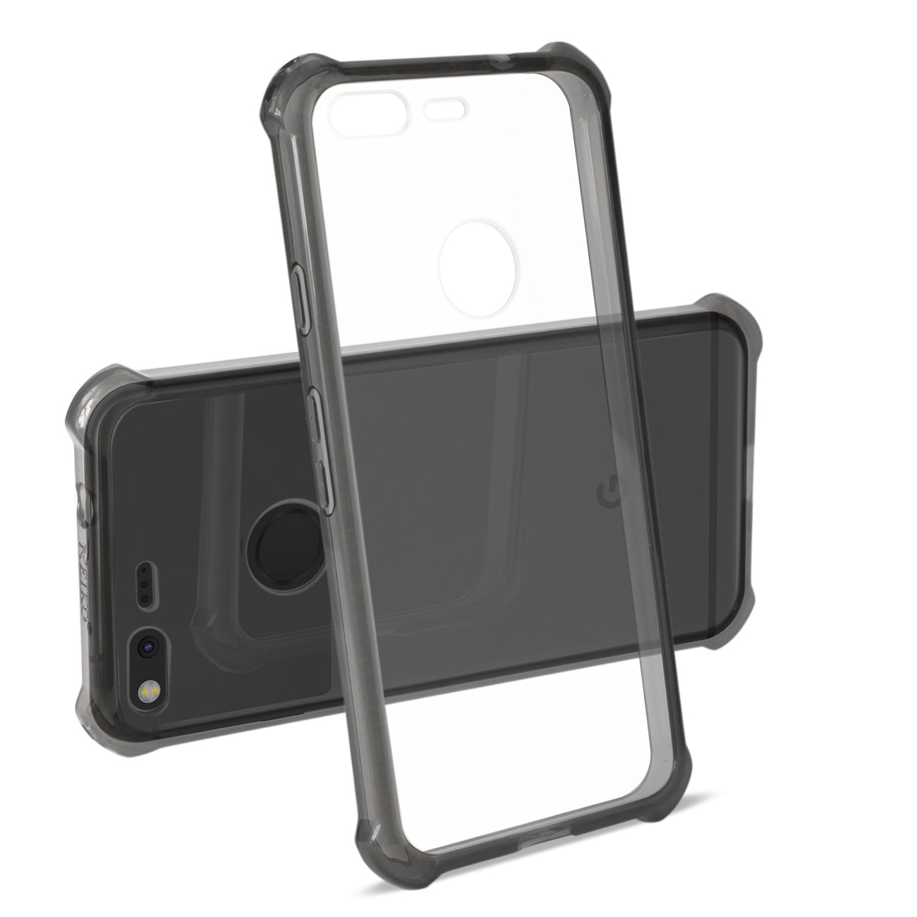 Google Pixel Clear Bumper Case With Air Cushion Protection In Clear Black
