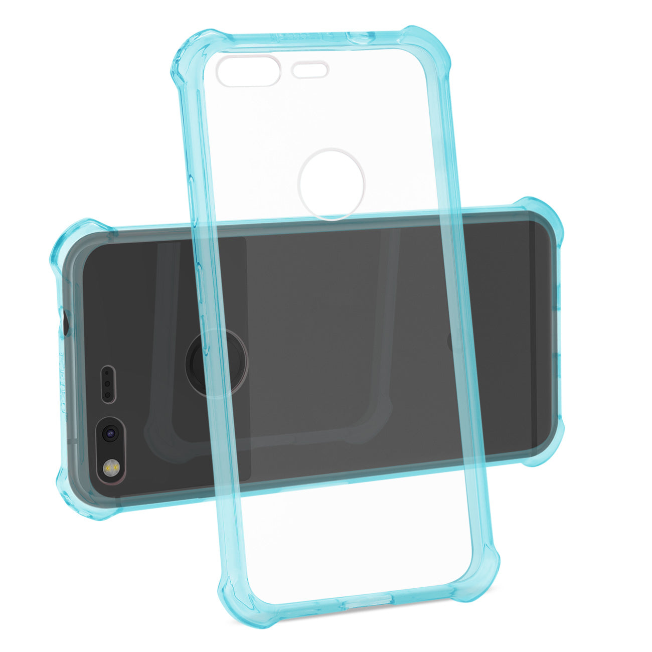Google Pixel Clear Bumper Case With Air Cushion Protection In Clear Navy