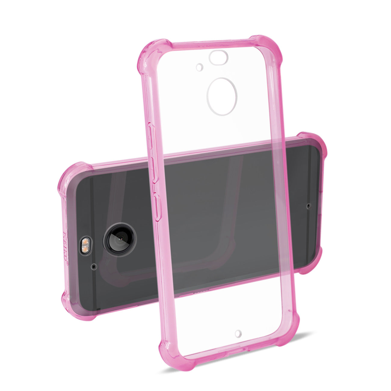 Htc Bolt Clear Bumper Case With Air Cushion Protection In Clear Hot Pink