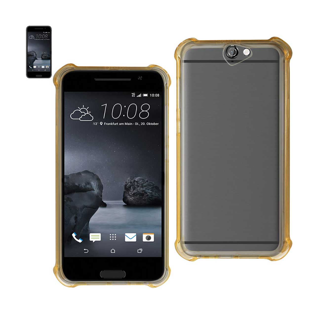 Case Bumper Clear Air Cushion Protection HTC One A9 Gold Color