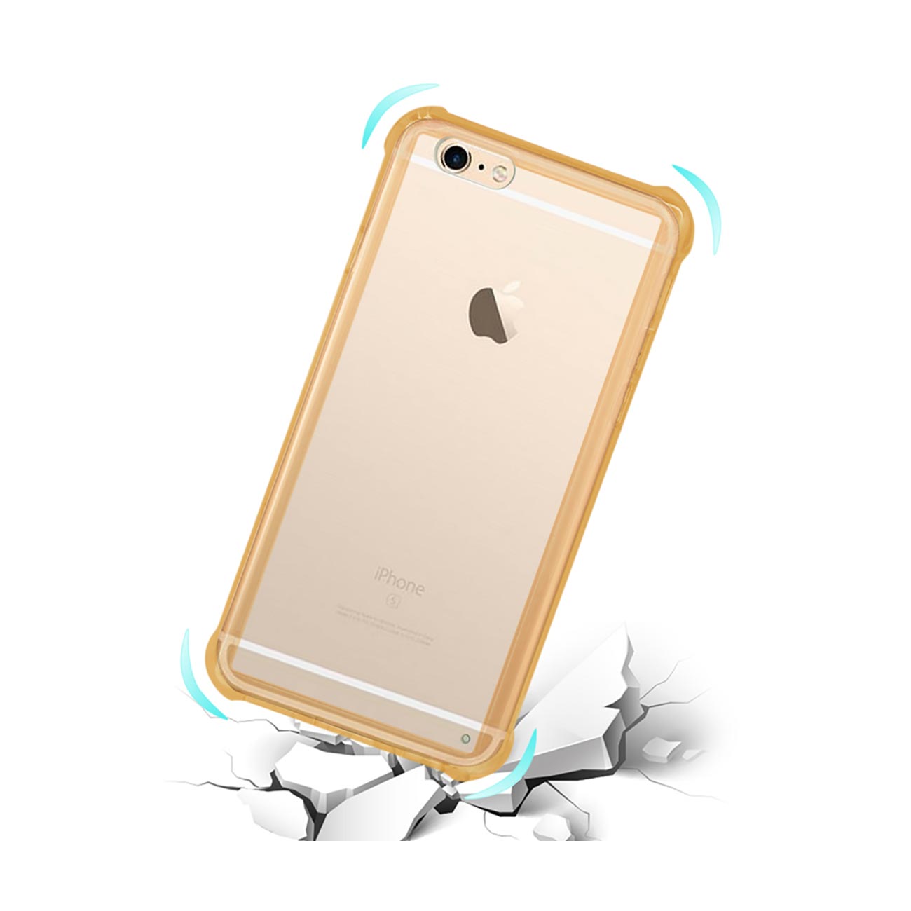iPhone 6S Plus/ 6 Plus Clear Bumper Case With Air Cushion Protection In Clear Gold