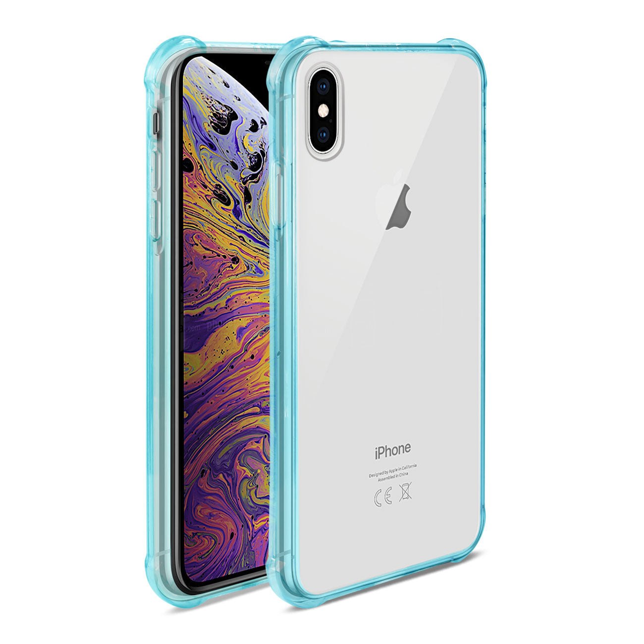 iPhone XS Max Clear Bumper Case With Air Cushion Protection In Clear Navy