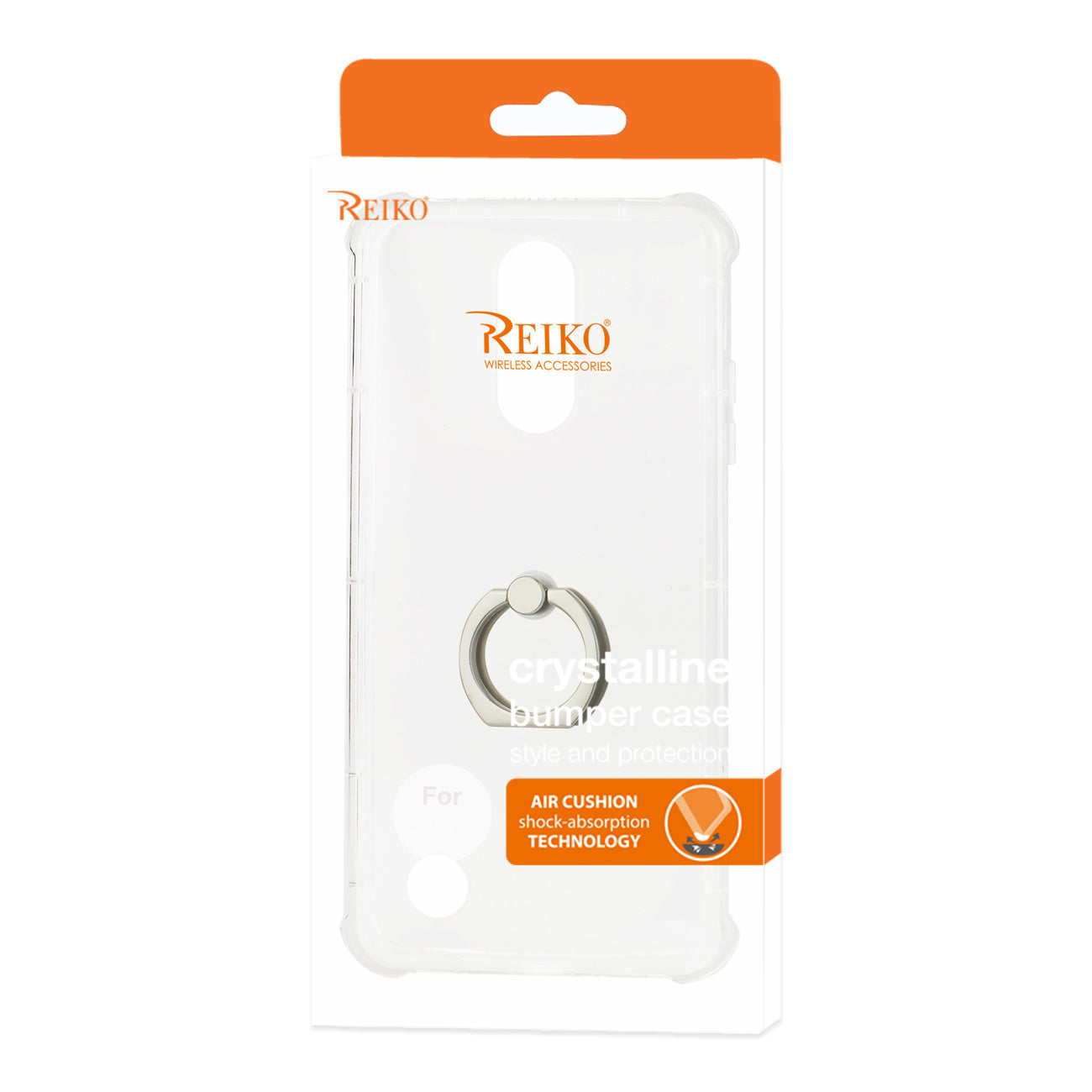 LG Aristo/ Fortune/ Phoenix 3 Air Cushion Protector Bumper Case With Ring Holder In Clear