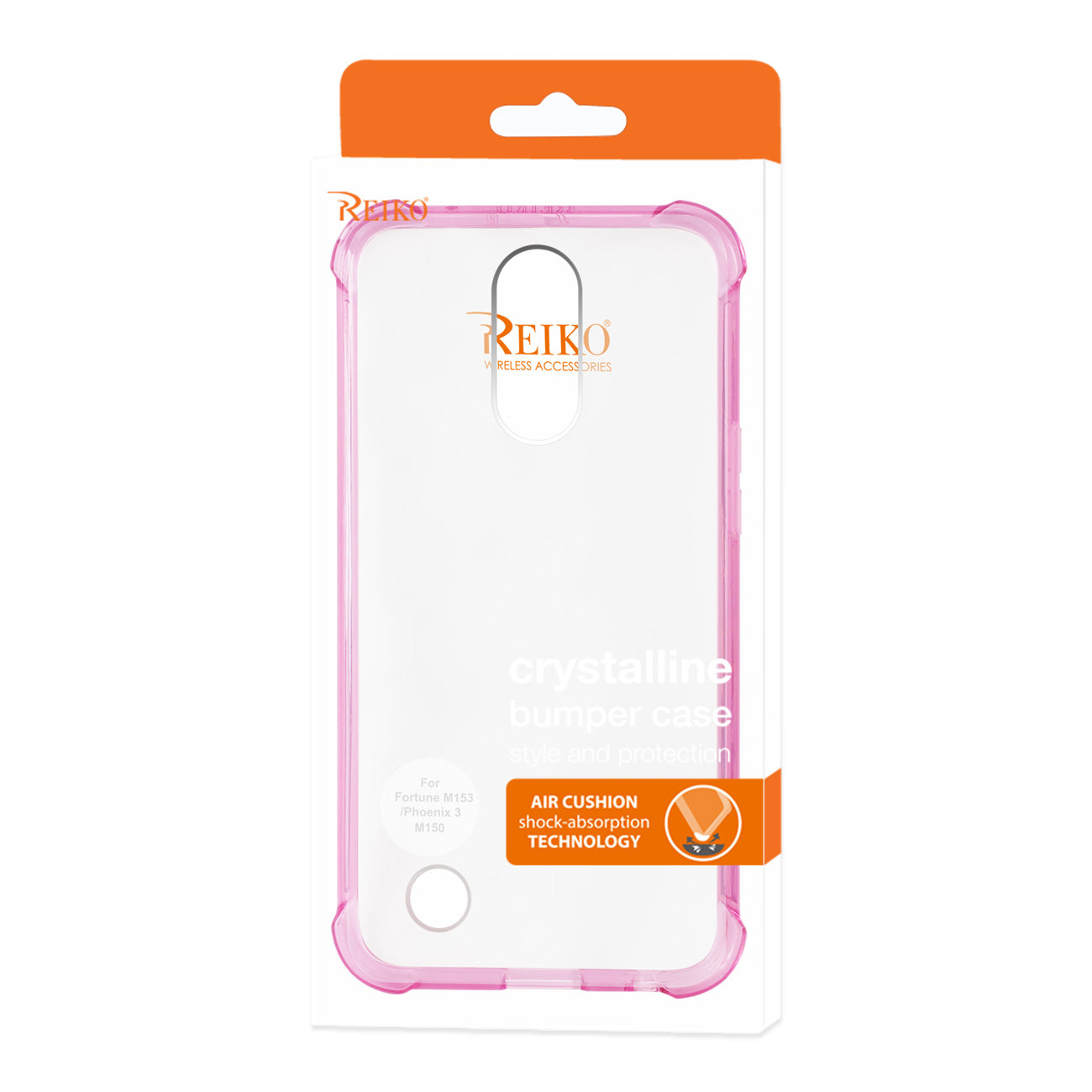 Case Bumper Clear Air Cushion Protection LG Fortune/ Phoenix 3/ Aristo Clear Hot Pink Color