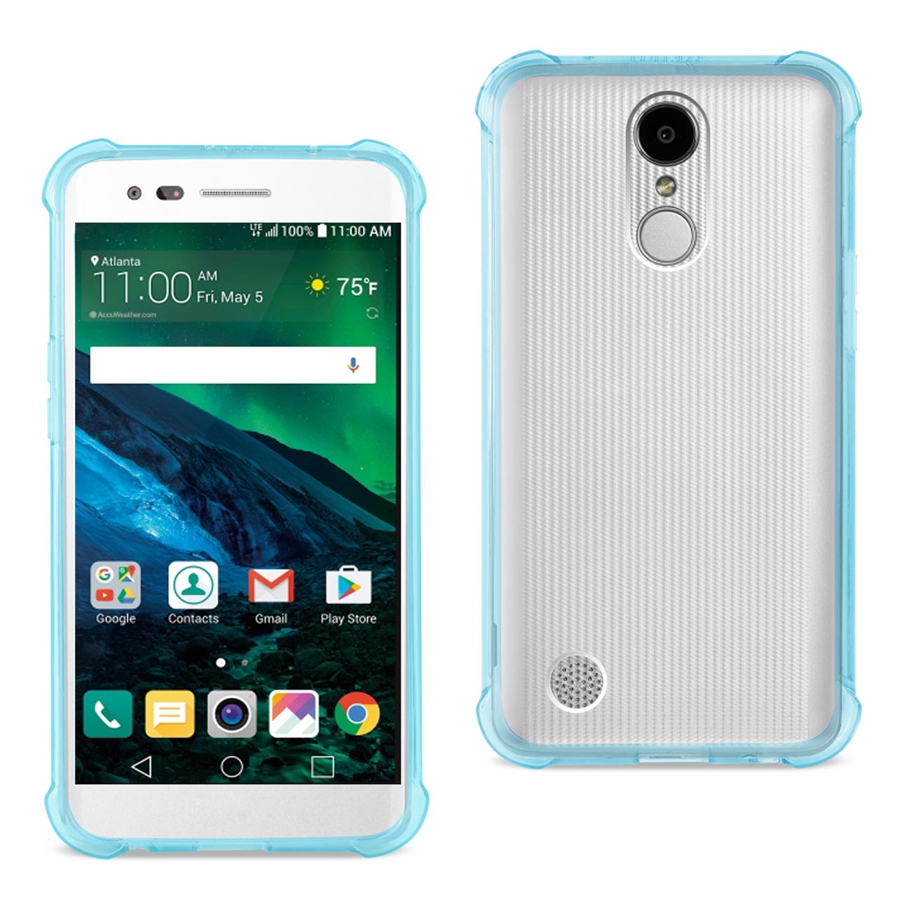 Case Bumper Clear Air Cushion Protection LG Fortune/ Phoenix 3/ Aristo Clear Navy Color