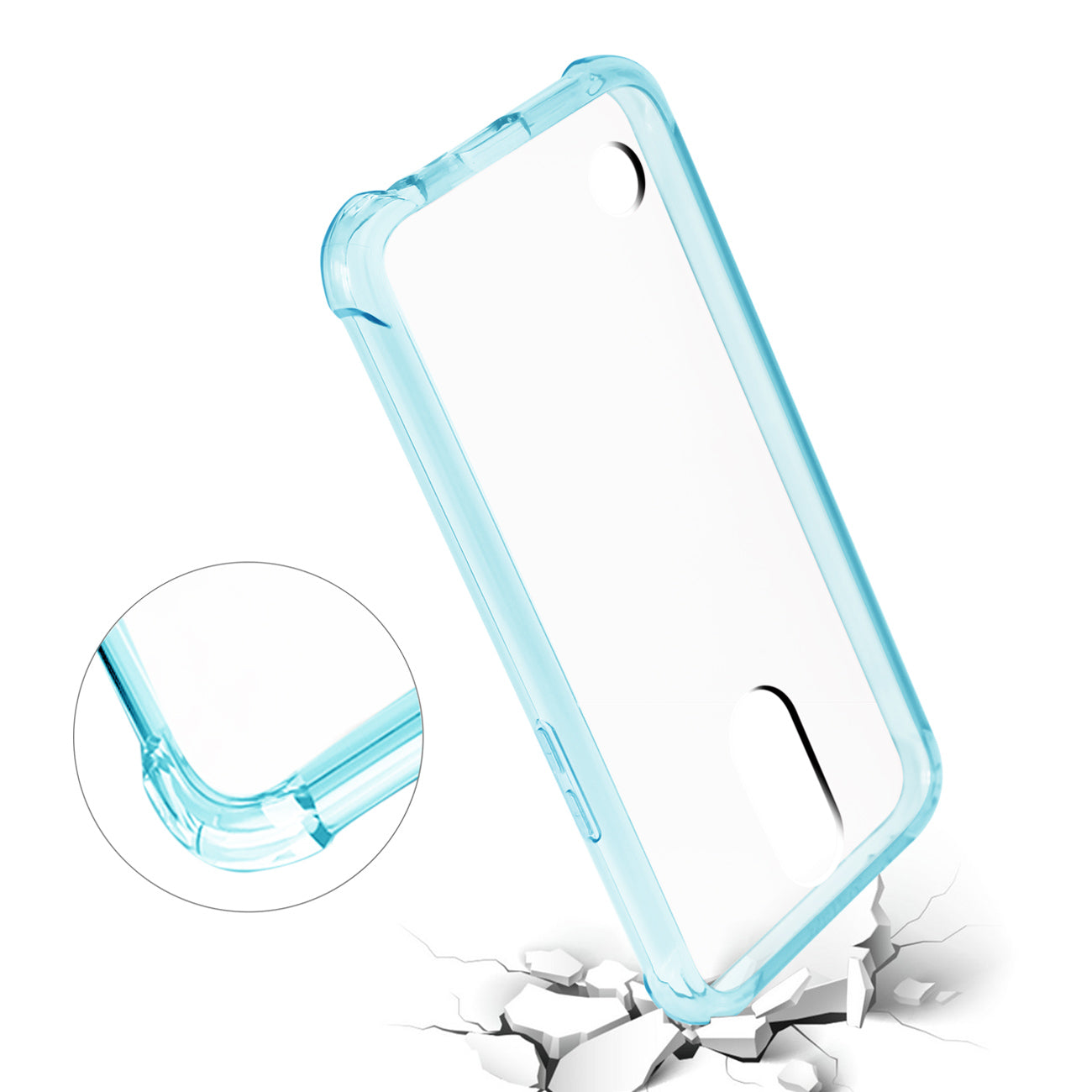 Case Bumper Clear Air Cushion Protection LG Fortune/ Phoenix 3/ Aristo Clear Navy Color