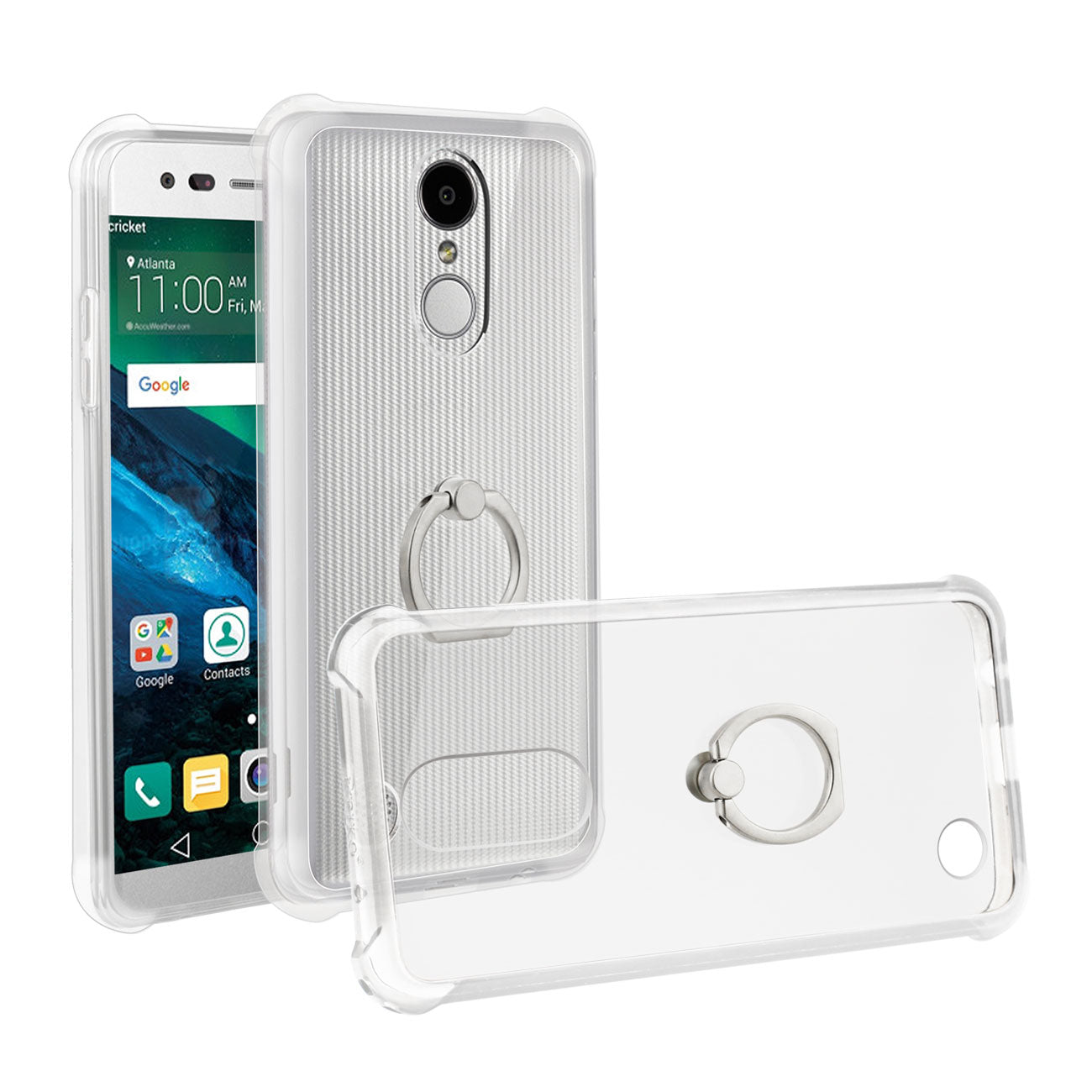 Case Bumper Aristo Air Cushion Protector Ring Holder LG Fortune/ Phoenix 3/ Clear