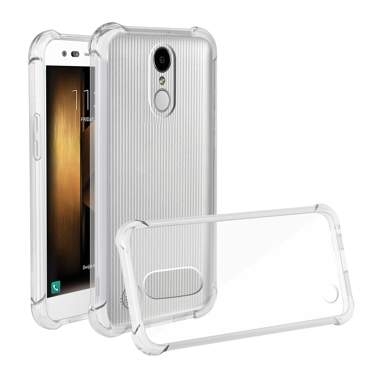 LG K20 V/ K20 Plus Clear Bumper Case With Air Cushion Protection In Clear