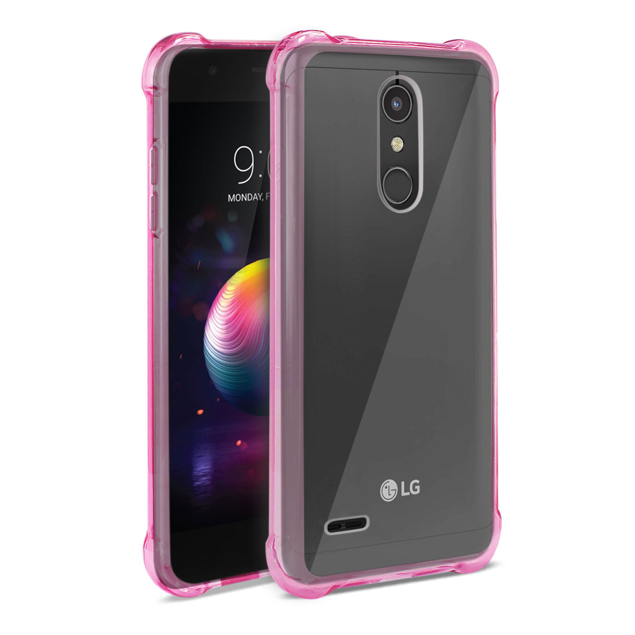 Case Bumper Clear Air Cushion Protection LG K30 Clear Hot Pink Color