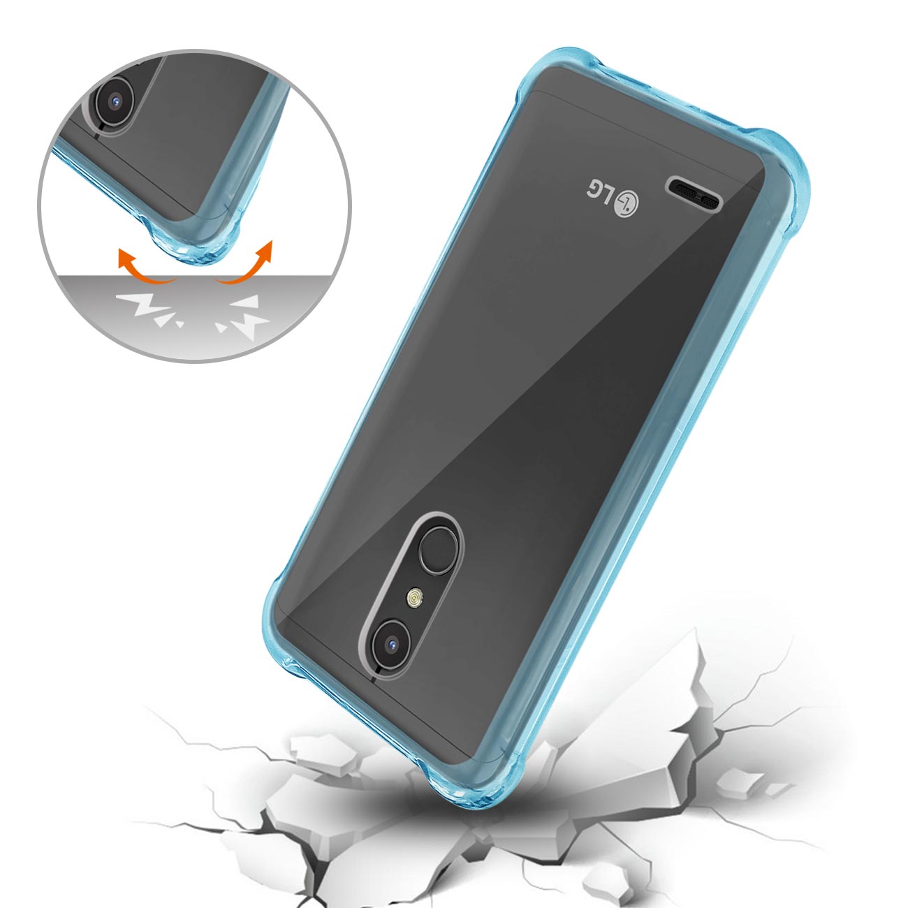 Case Bumper Clear Air Cushion Protection LG K30 Clear Navy Color