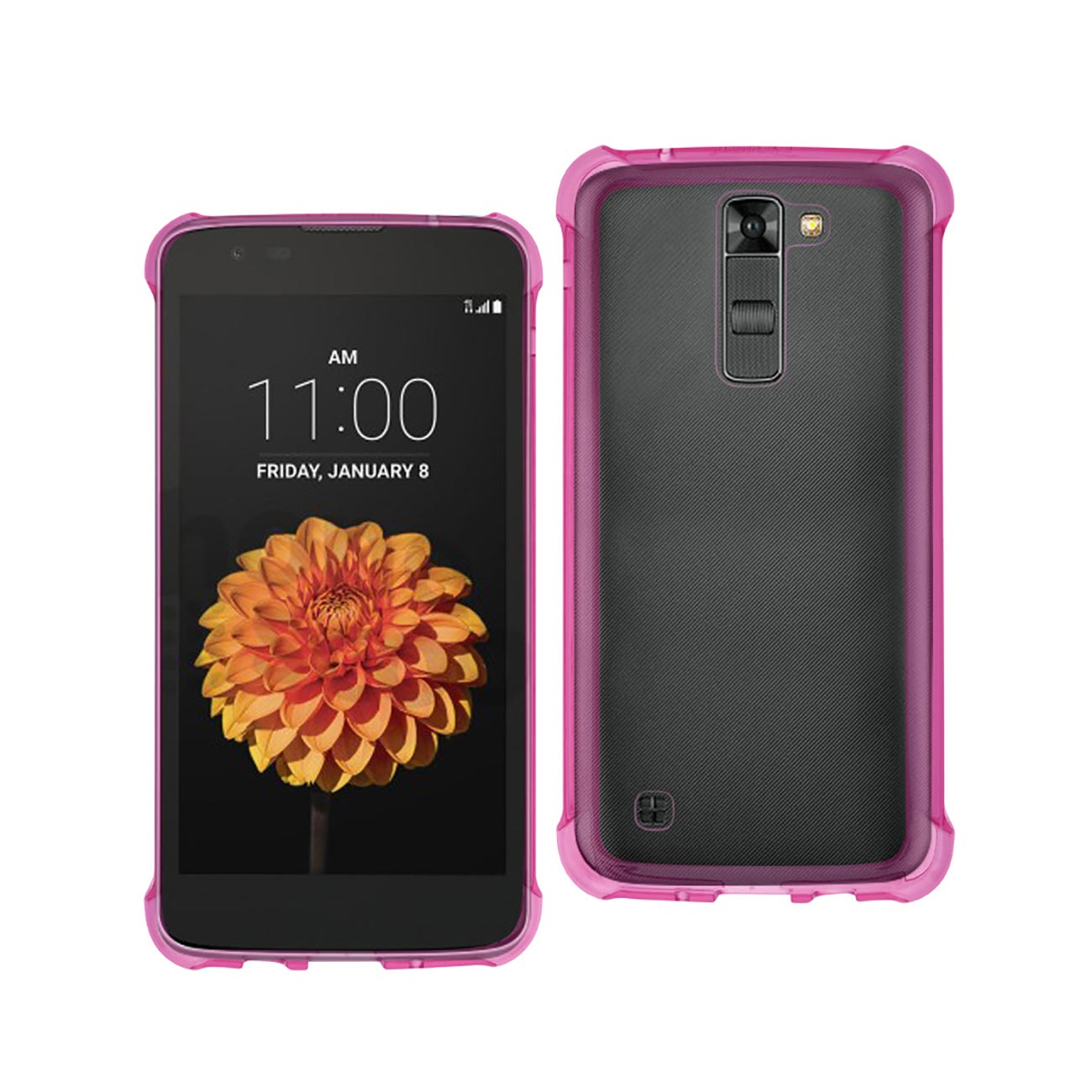 Case Bumper Clear Air Cushion Protection LG K7 Clear Hot Pink Color
