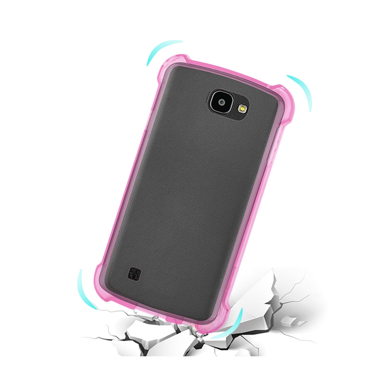 Case Clear Bumper Air Cushion Protection LG Spree Clear Hot Pink Color