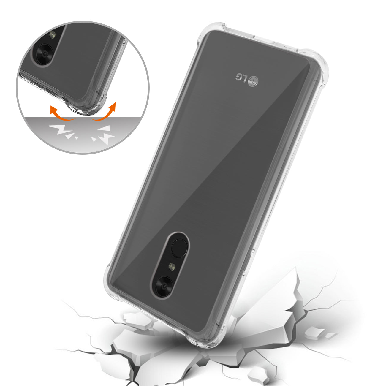 Reiko LG Stylo 4 Clear Bumper Case With Air Cushion Protection In Clear Black