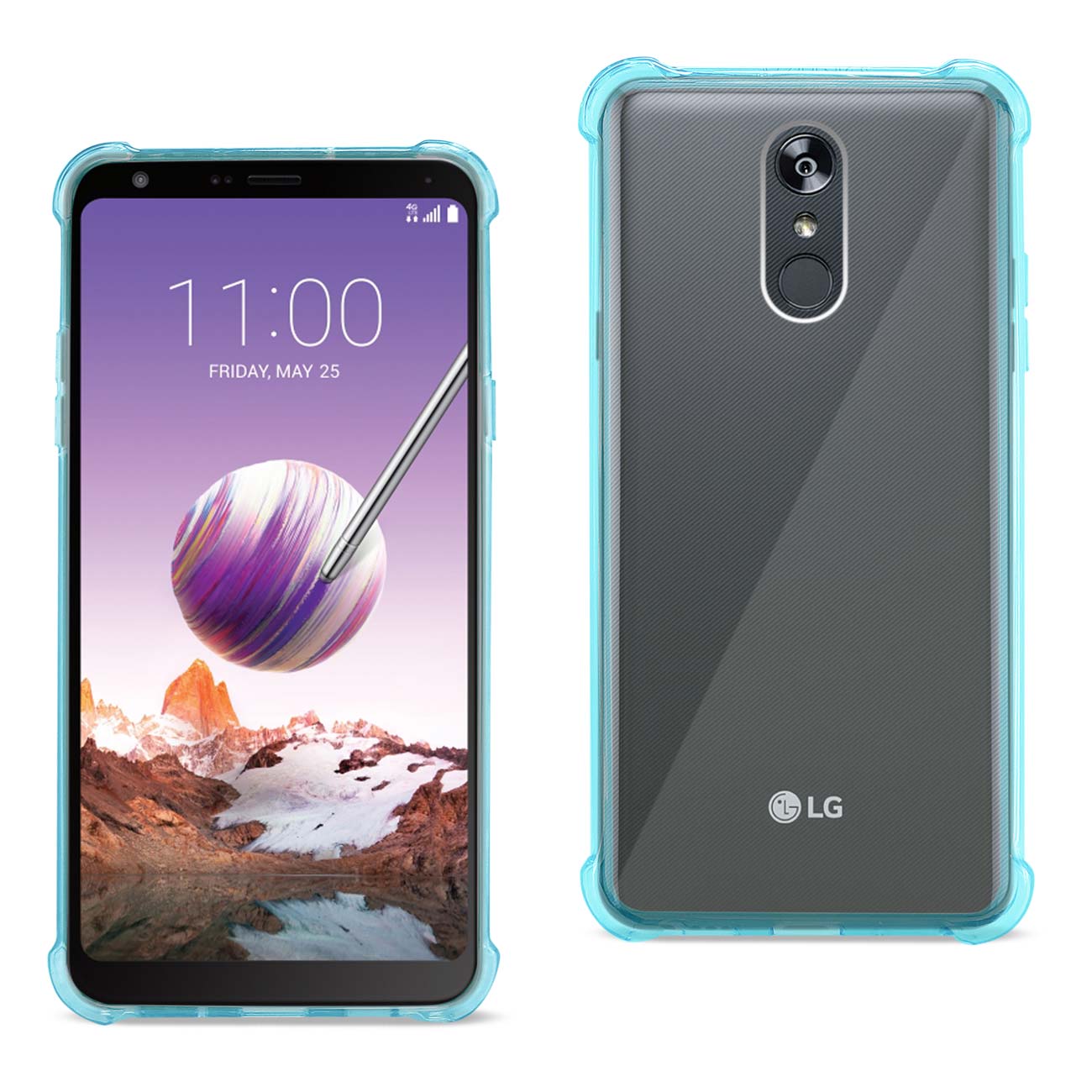 Reiko LG Stylo 4 Clear Bumper Case With Air Cushion Protection In Clear Navy