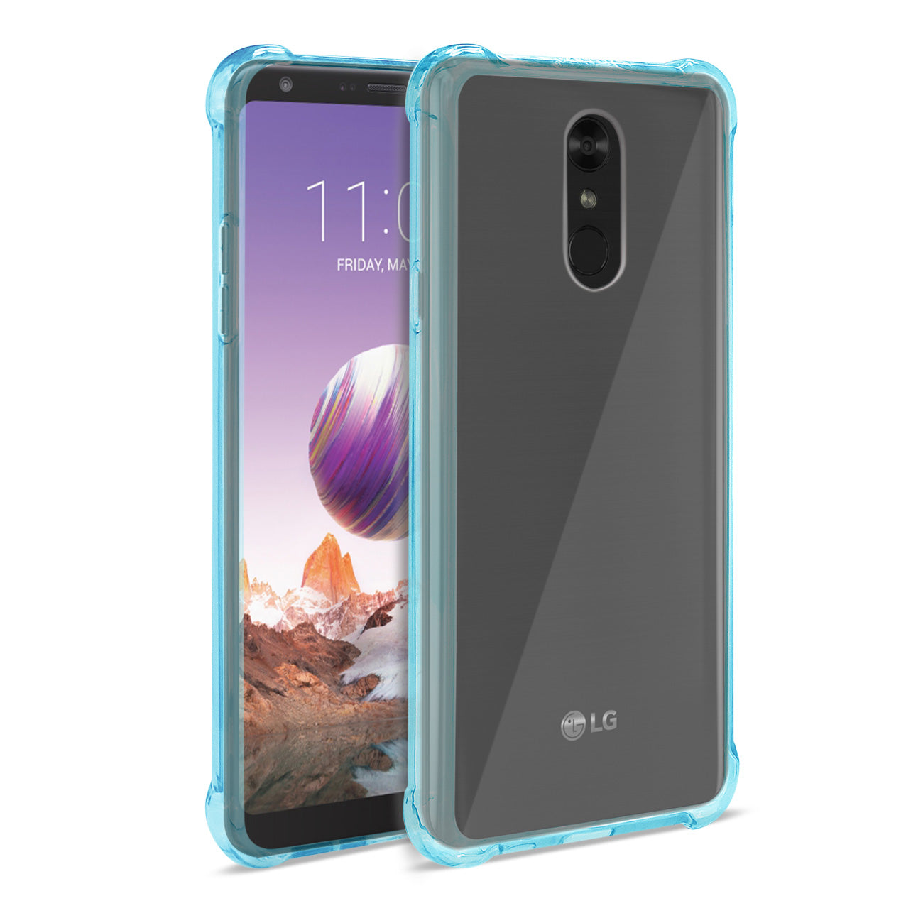Reiko LG Stylo 4 Clear Bumper Case With Air Cushion Protection In Clear Navy