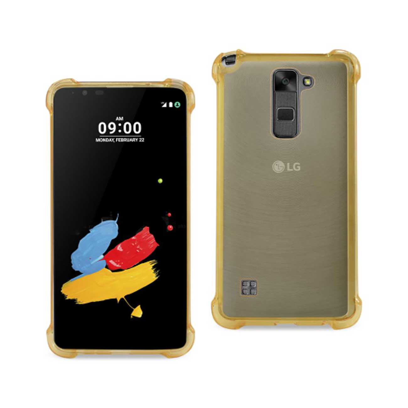 Case Bumper Clear Air Cushion Protection LG Stylus 2 Gold Color