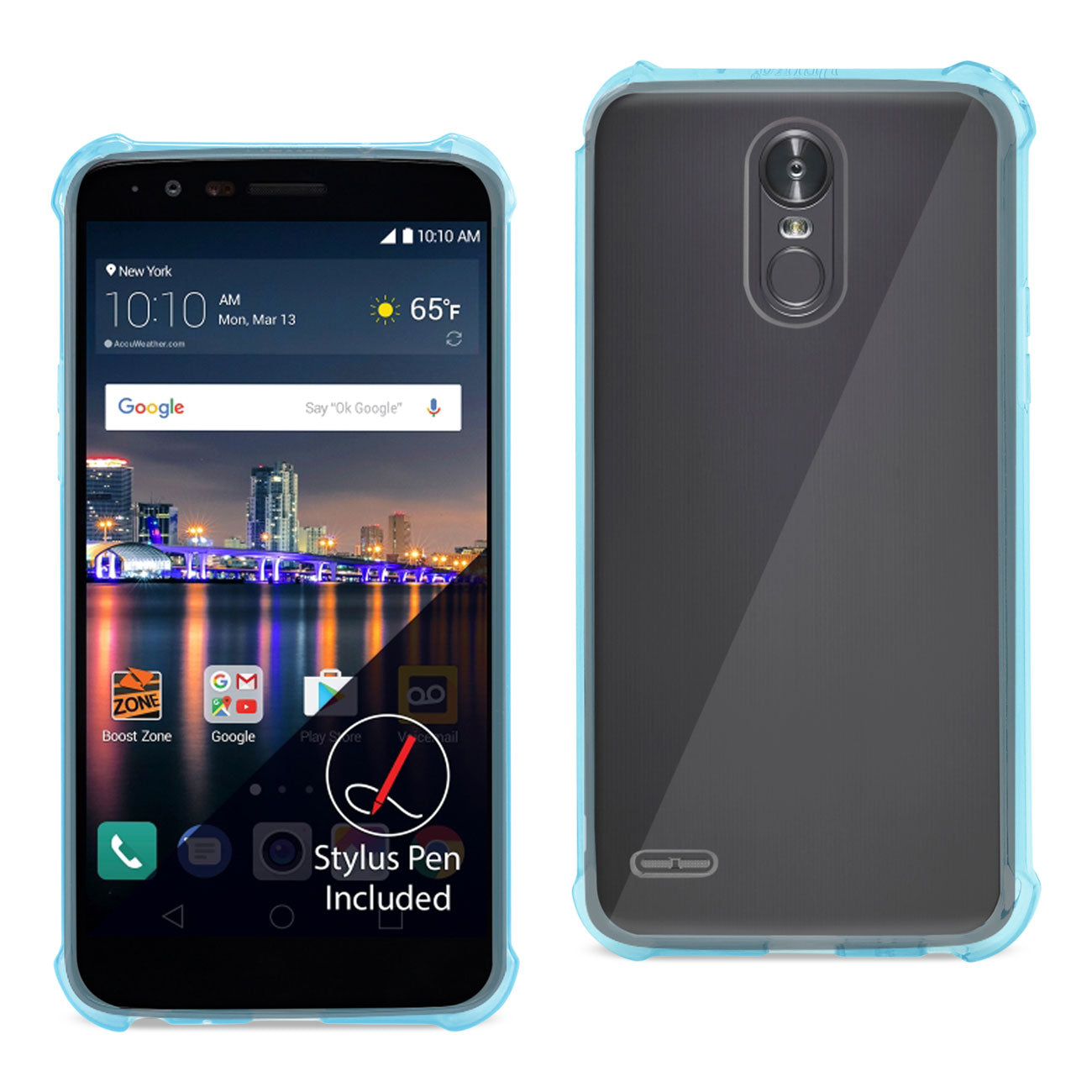 Case Bumper Clear Air Cushion Shock Absorption LG Stylo 3/ Stylus 3 Clear Navy Color