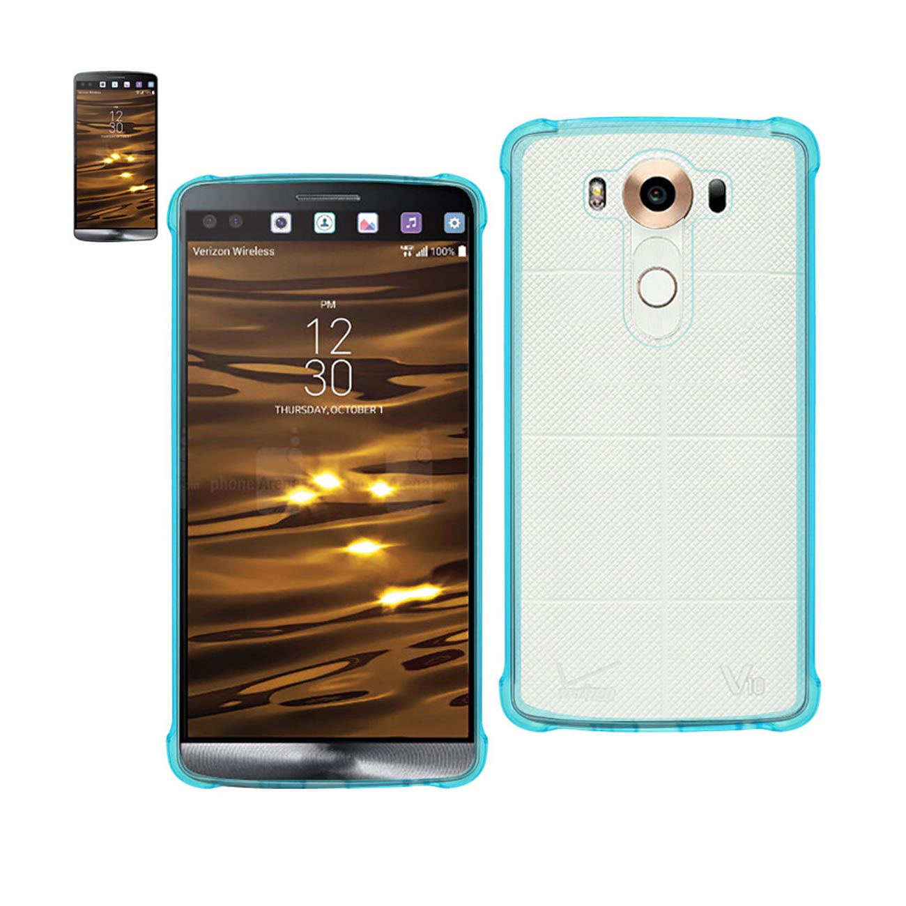 LG V10 Clear Bumper Case With Air Cushion Protection In Clear Navy