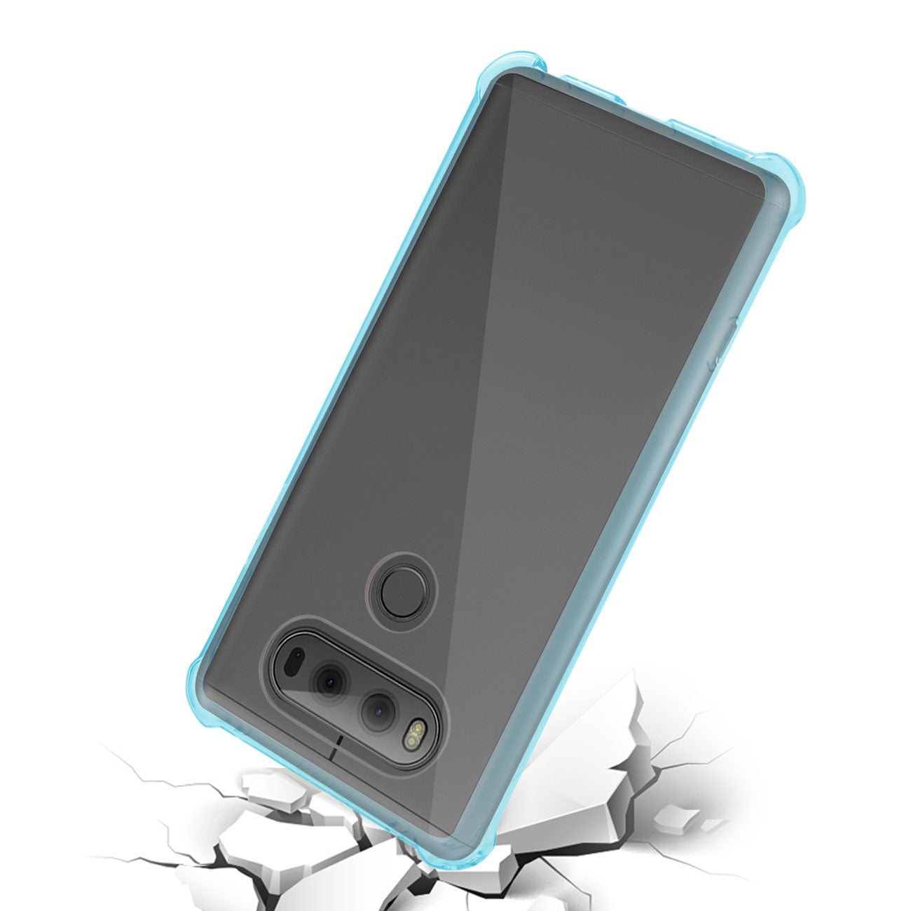 LG V20 5.7 Inches Clear Bumper Case With Air Cushion Protection In Clear Navy