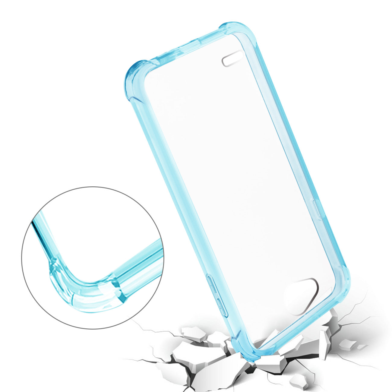 Case Bumper Clear Air Cushion Shock Absorption LG X Power 2 Clear Navy Color