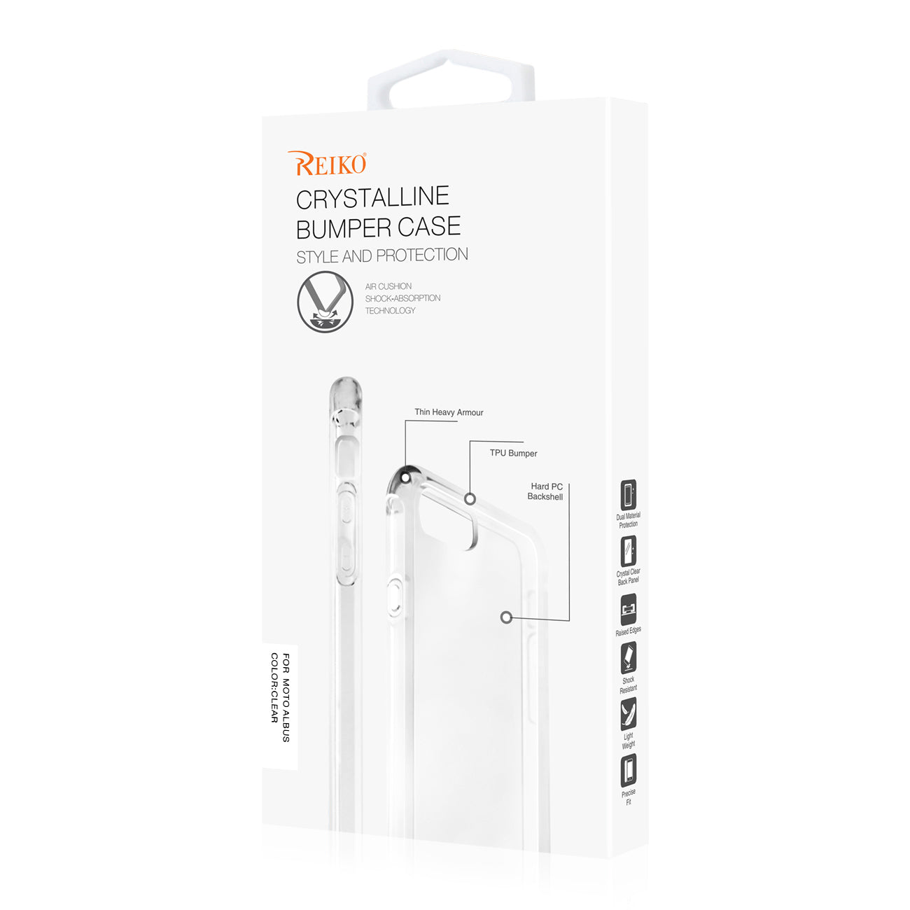 Case Bumper With Air Cushion Protection Moto Albus Clear