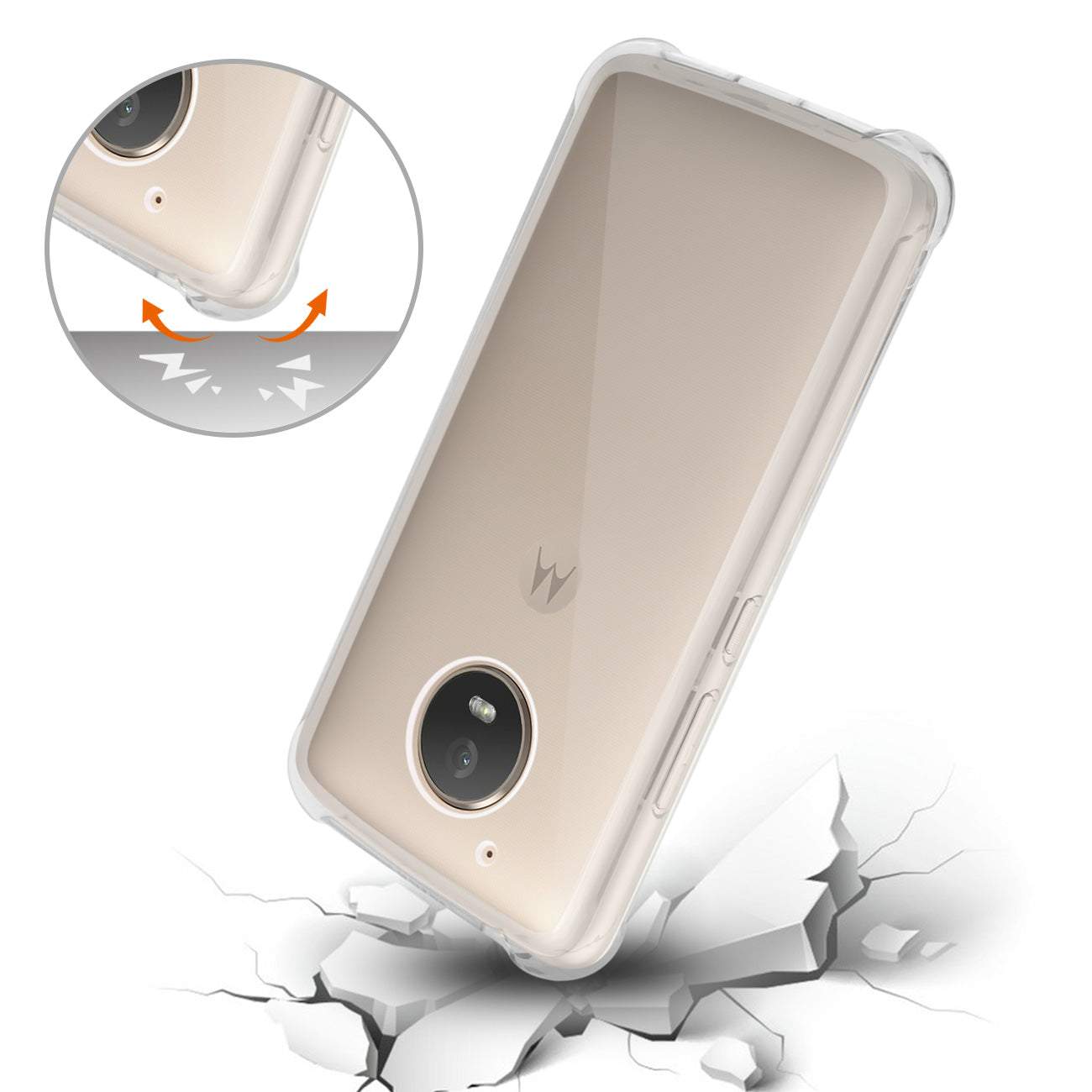 Case Bumper With Air Cushion Protection Motorola Moto E4 Active Clear