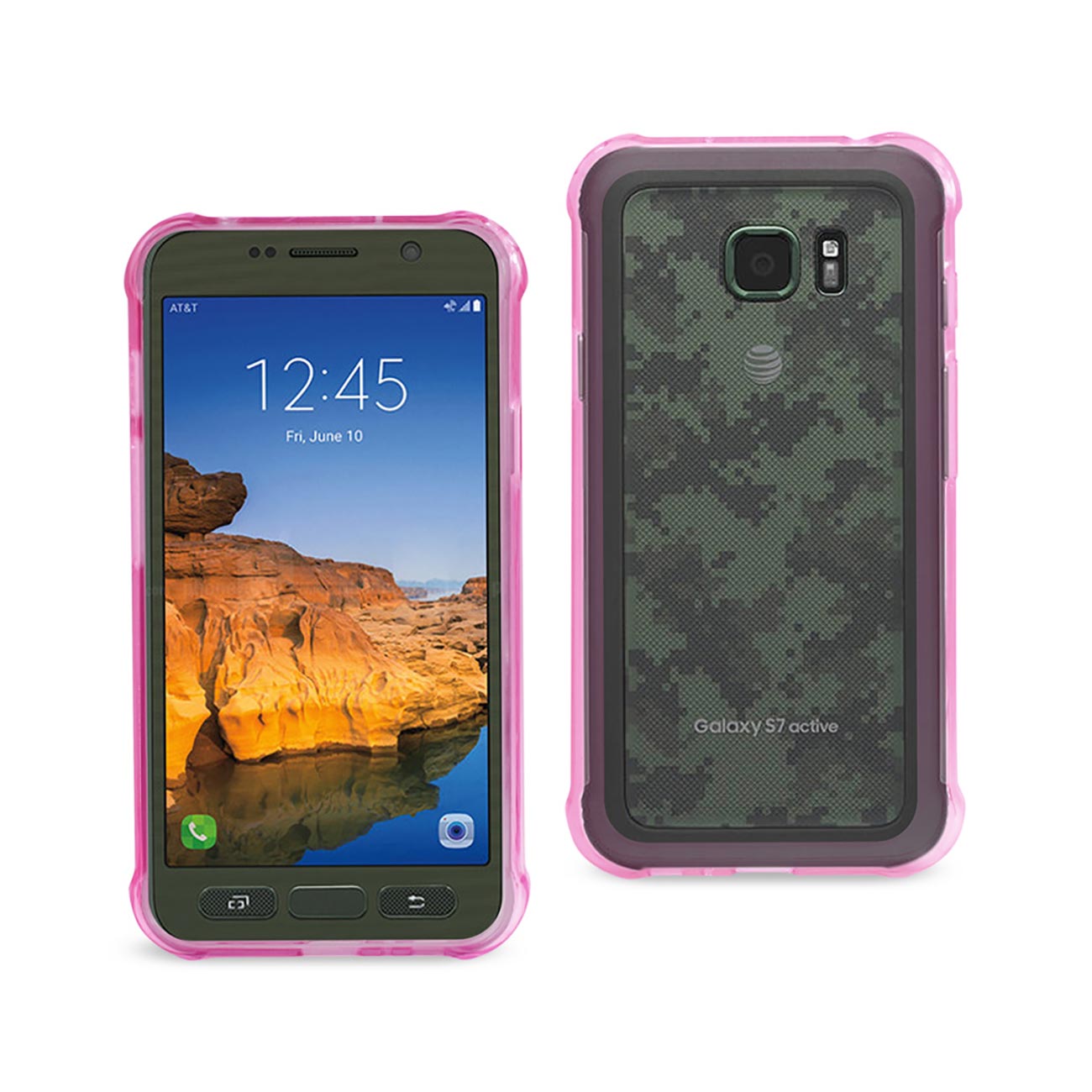 Case Bumper Clear Air Cushion Protection Samsung Galaxy S7 Active Hot Pink Color