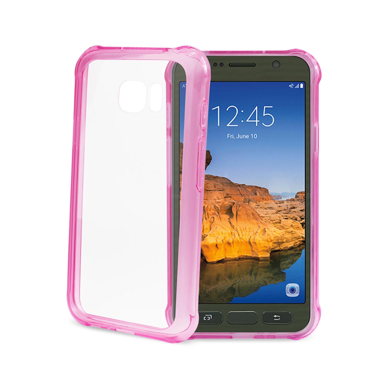Case Bumper Clear Air Cushion Protection Samsung Galaxy S7 Active Hot Pink Color