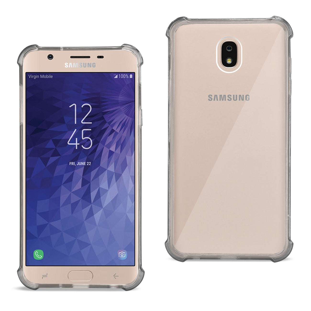 Case Bumper Air Cushion Protection Samsung J7(2018) Clear Black Color