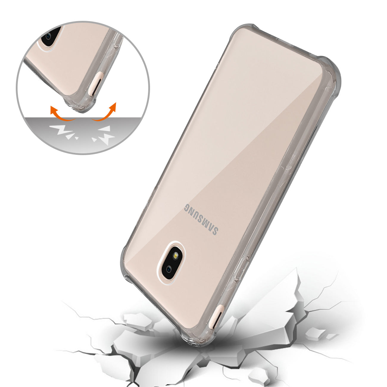 Case Bumper Air Cushion Protection Samsung J7(2018) Clear Black Color