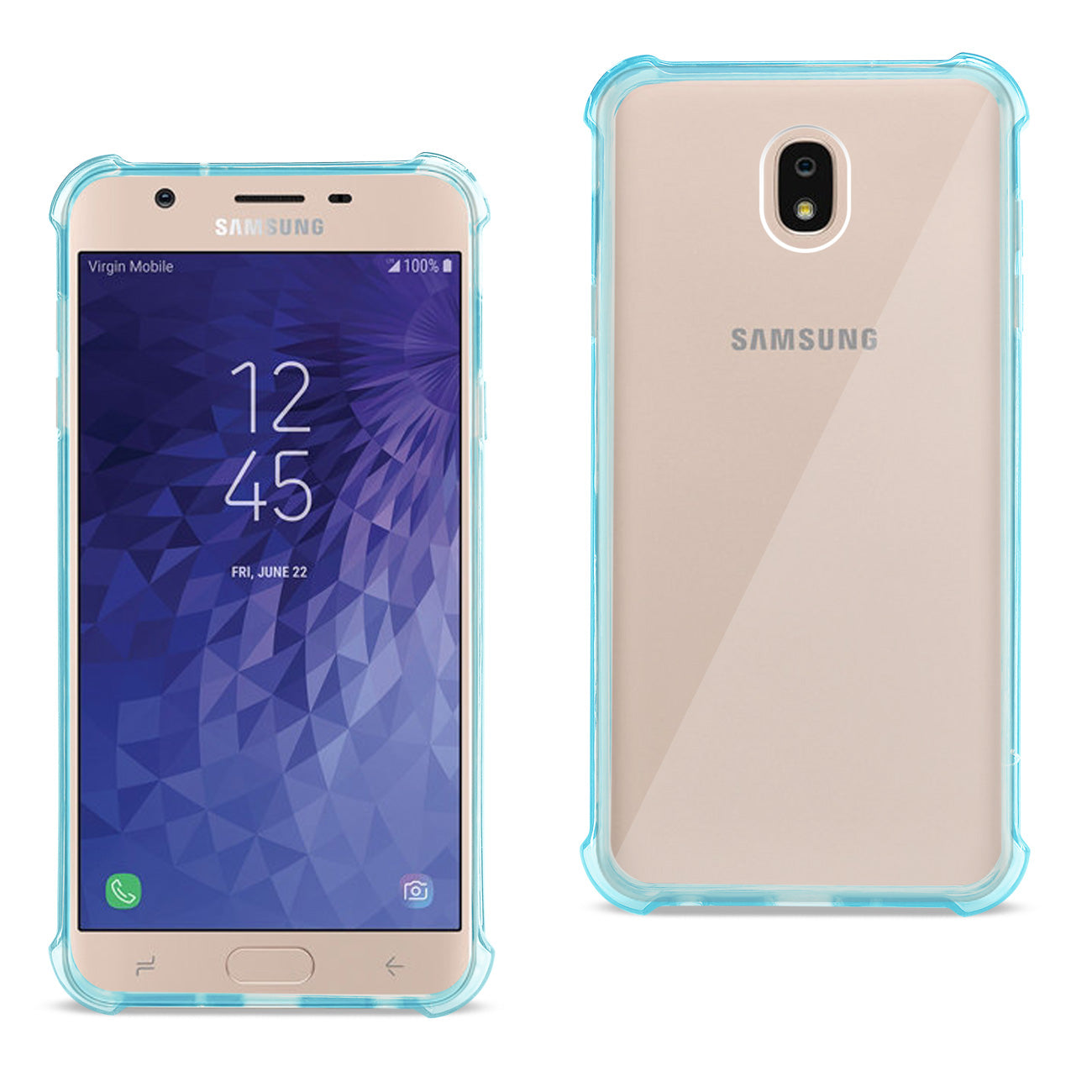 Case Bumper Air Cushion Protection Samsung J7(2018) Clear Navy Color