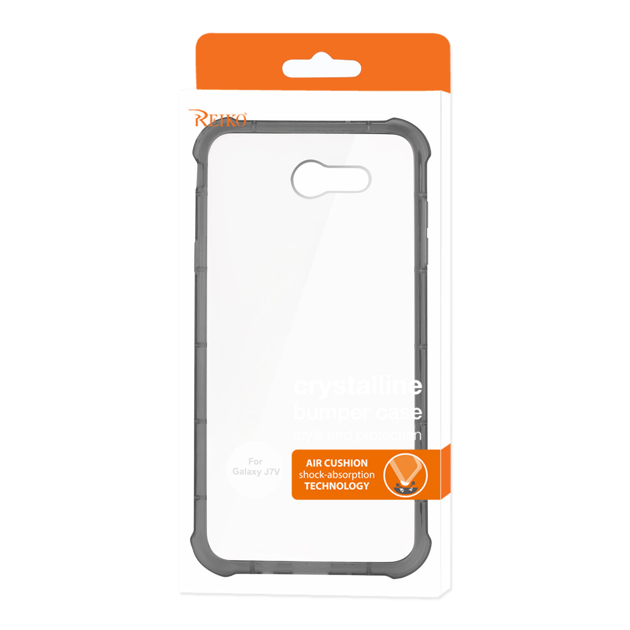 Case Bumper Air Cushion Protection Samsung Galaxy J7 V (2017) Clear Black Color