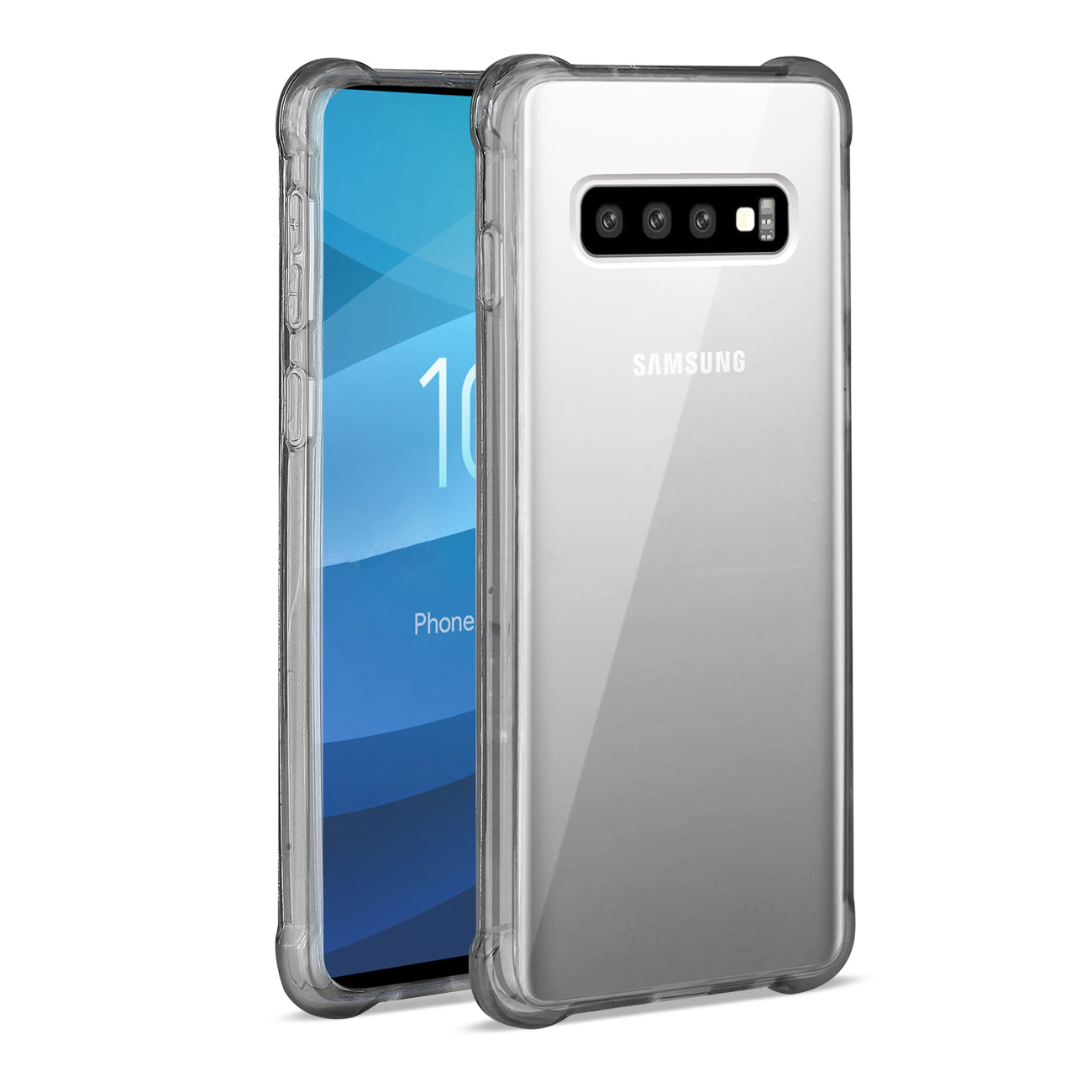 SAMSUNG GALAXY S10 Plus Clear Bumper Case With Air Cushion Protection In Clear Black