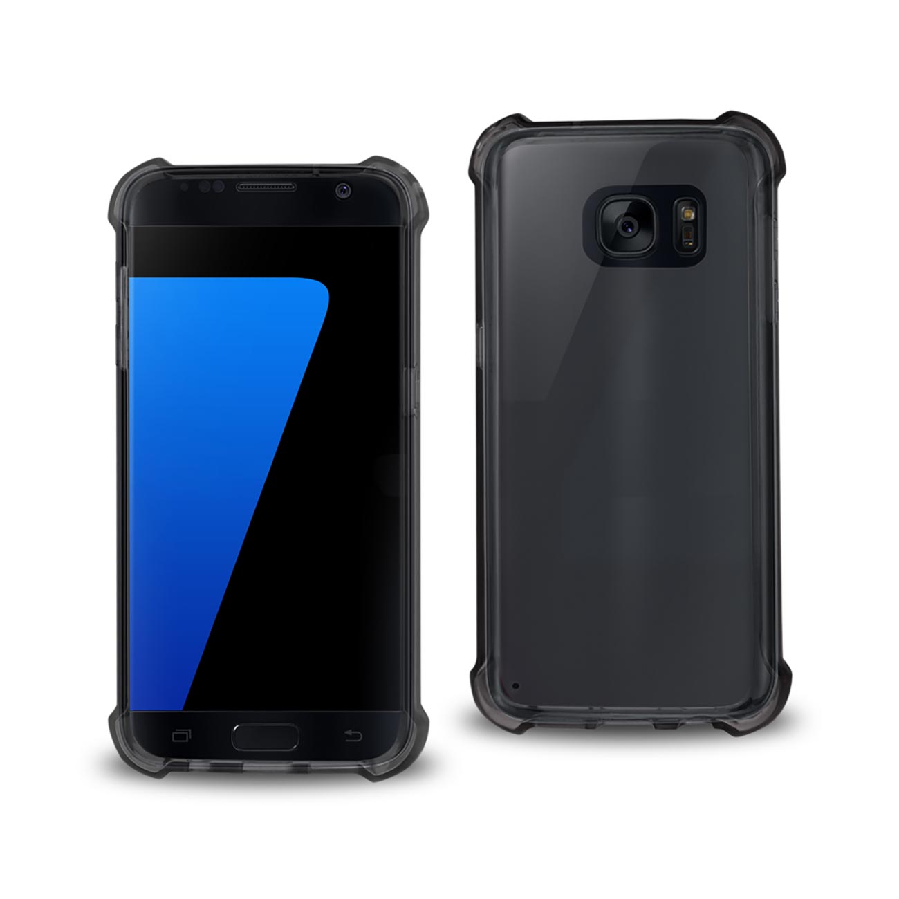 Samsung Galaxy S7 Clear Bumper Case With Air Cushion Protection In Clear Black