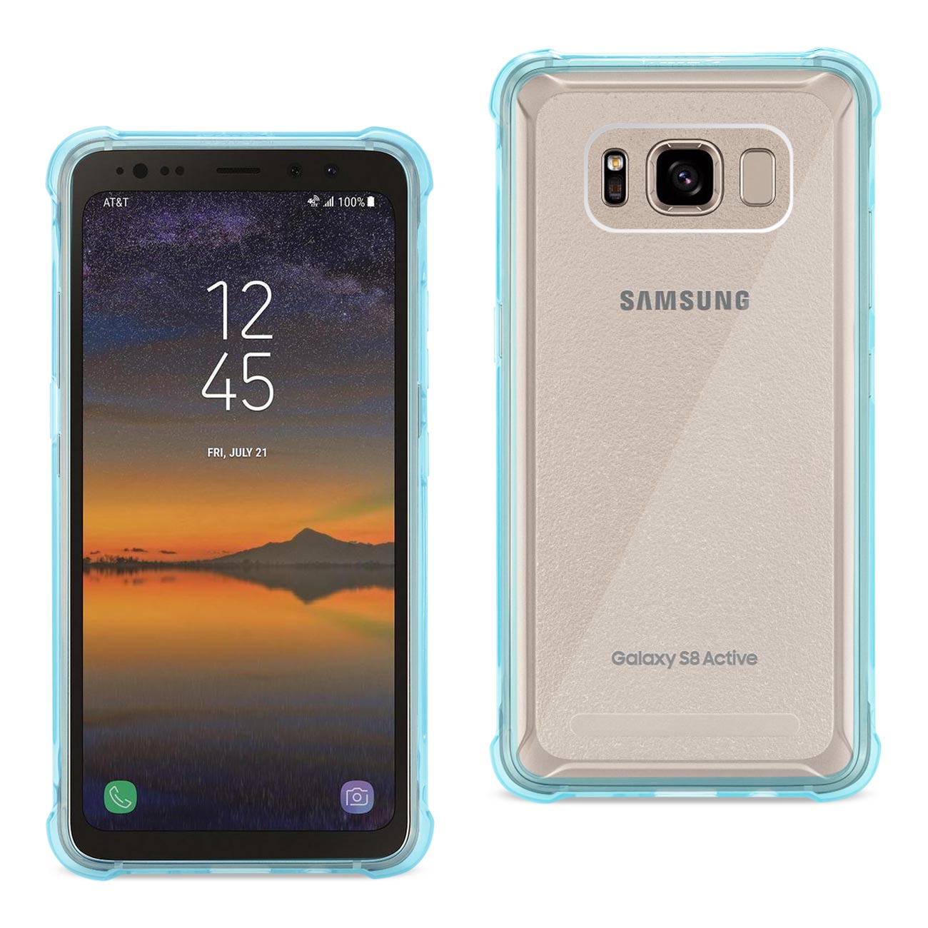Case Bumper Air Cushion Protection Samsung Galaxy S8 Active Clear Navy Color