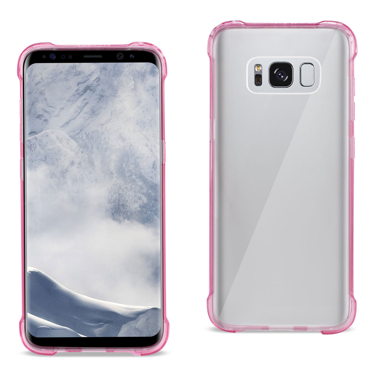 Case Bumper Air Cushion Protector Samsung Galaxy S8 Clear Hot Pink Color