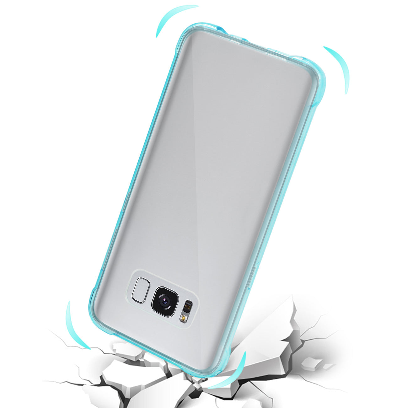 Case Bumper With Air Cushion Protection Samsung Galaxy S8 Clear Navy Color