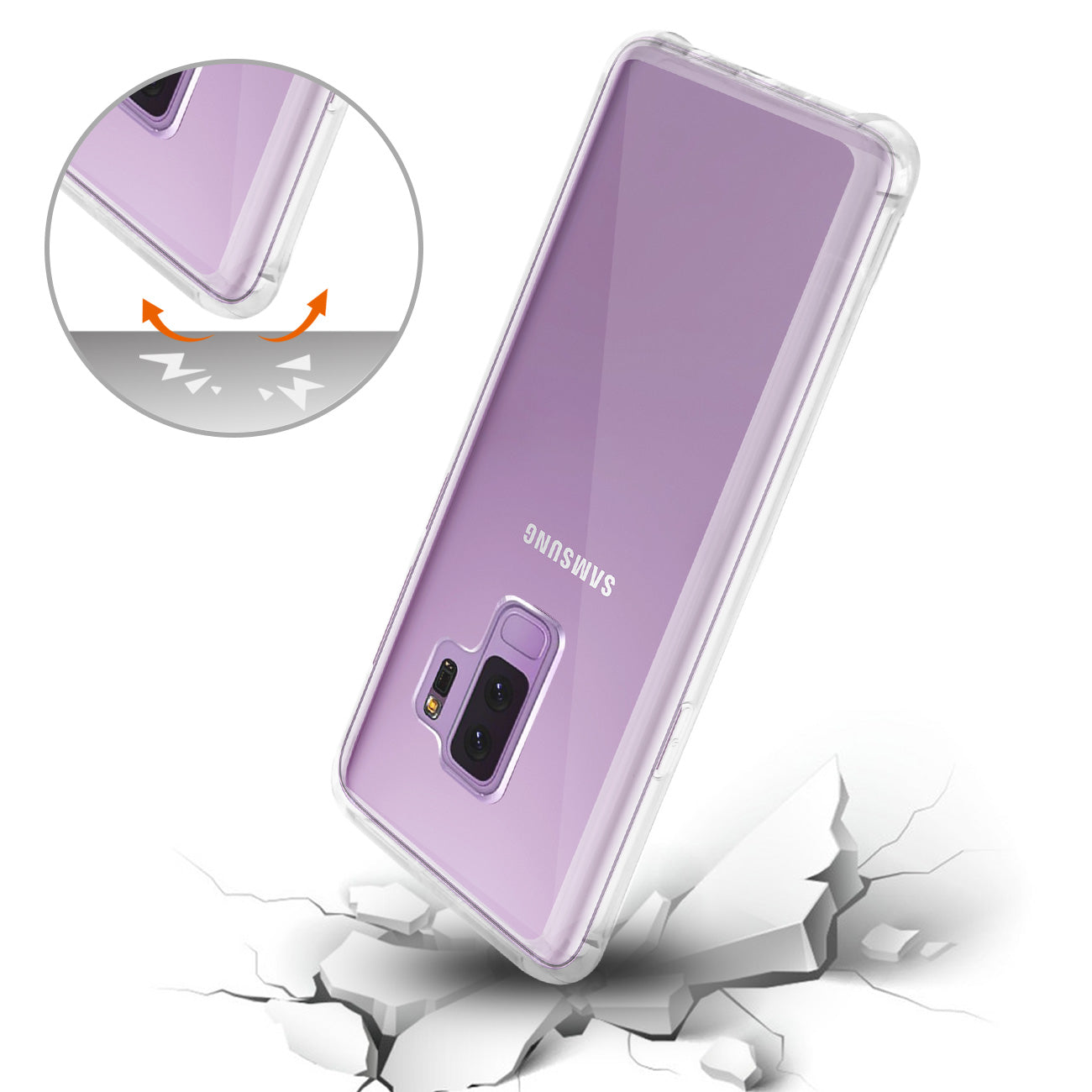 Samsung Galaxy S9 Plus Clear Bumper Case With Air Cushion Protection In Clear