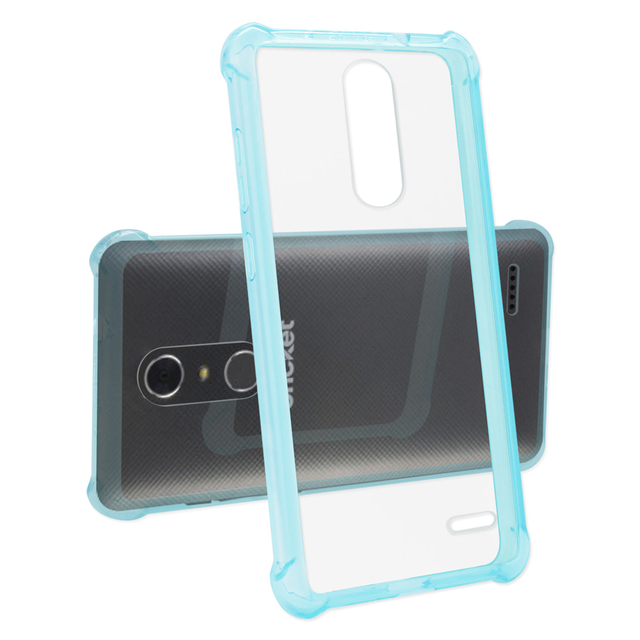 Zte Grand X4 Clear Bumper Case With Air Cushion Protection In Clear Navy