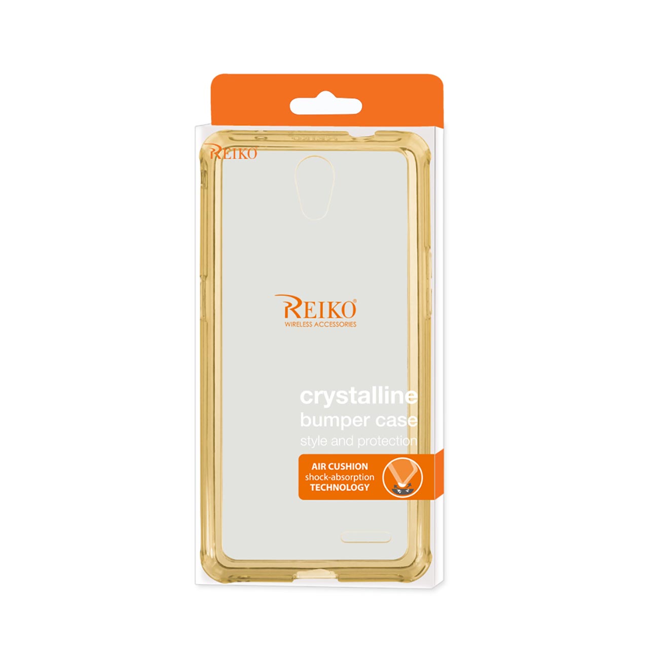 Case Clear Bumper With Air Cushion Protection ZTE Prestige Clear Gold Color