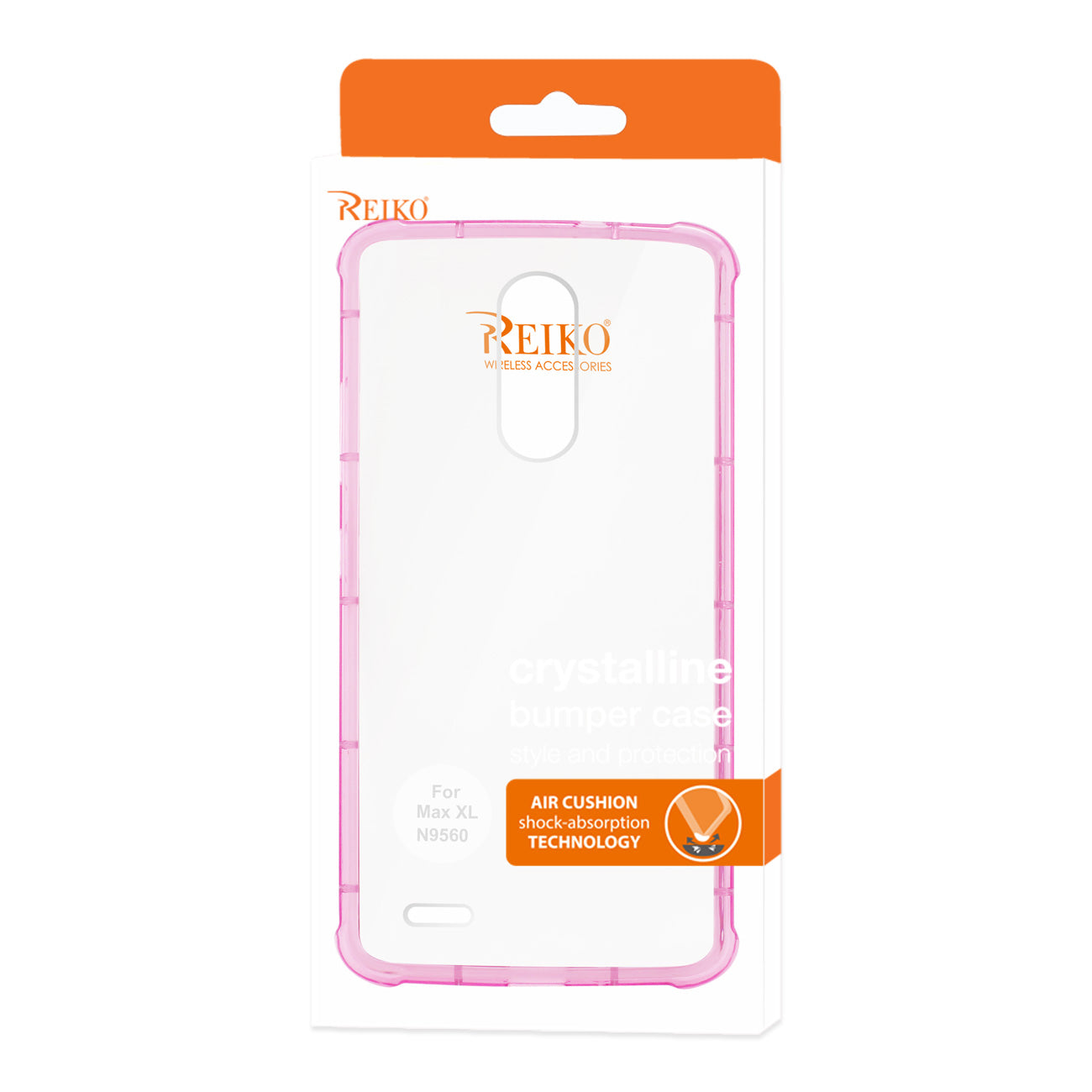 Case Clear Bumper Air Cushion Protection ZTE Max Xl/ N9560 Clear Hot Pink Color