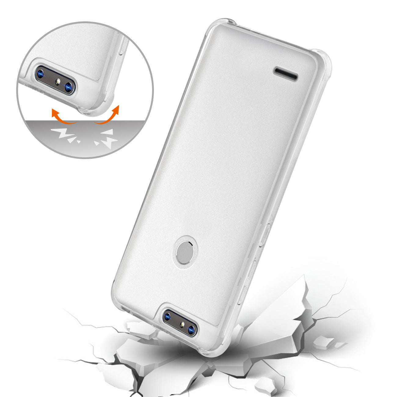 Zte Â Sequoia Clear Bumper Case With Air Cushion Protection In Clear