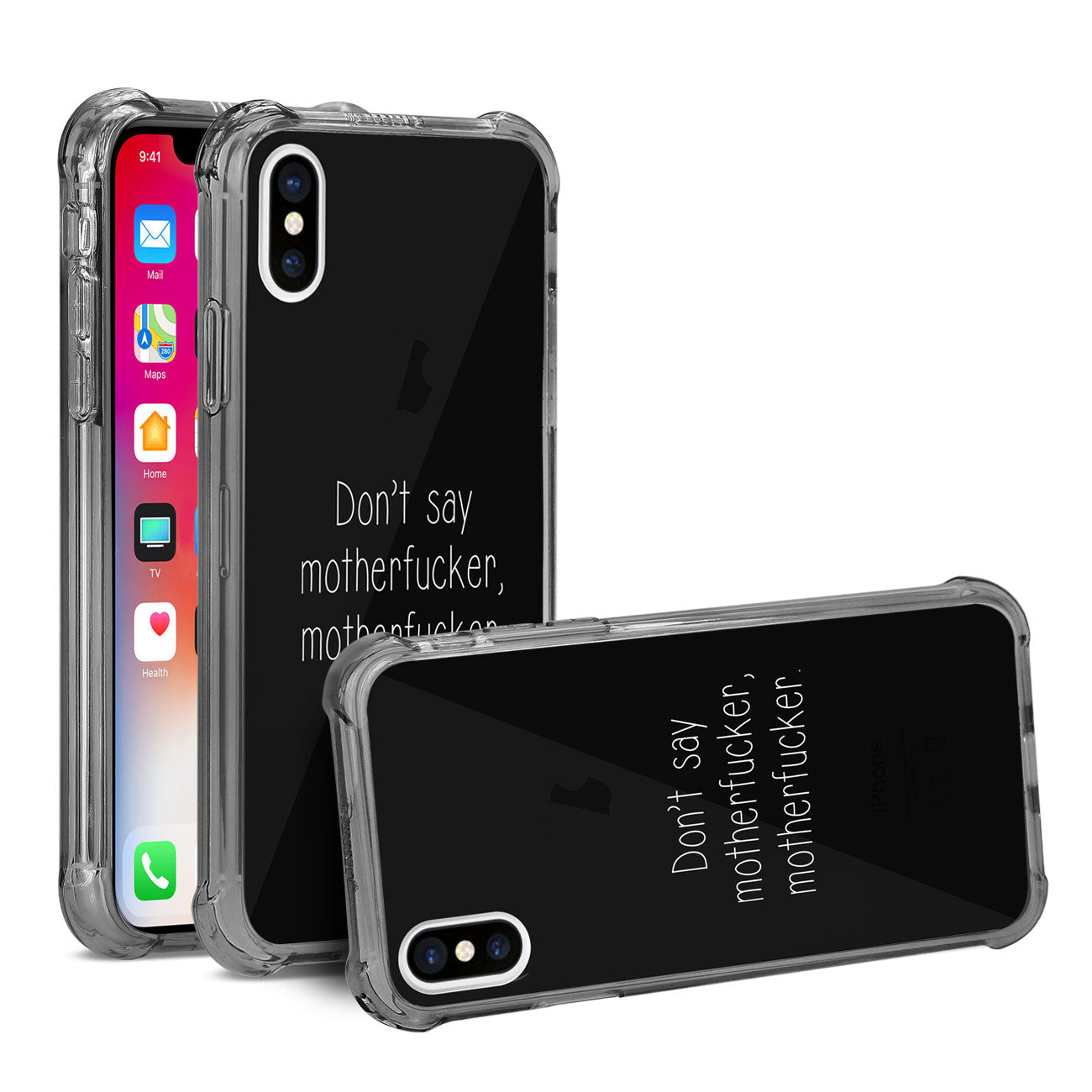 iPhone X/iPhone XS Funny Quote Design Air Cushion Case In Black