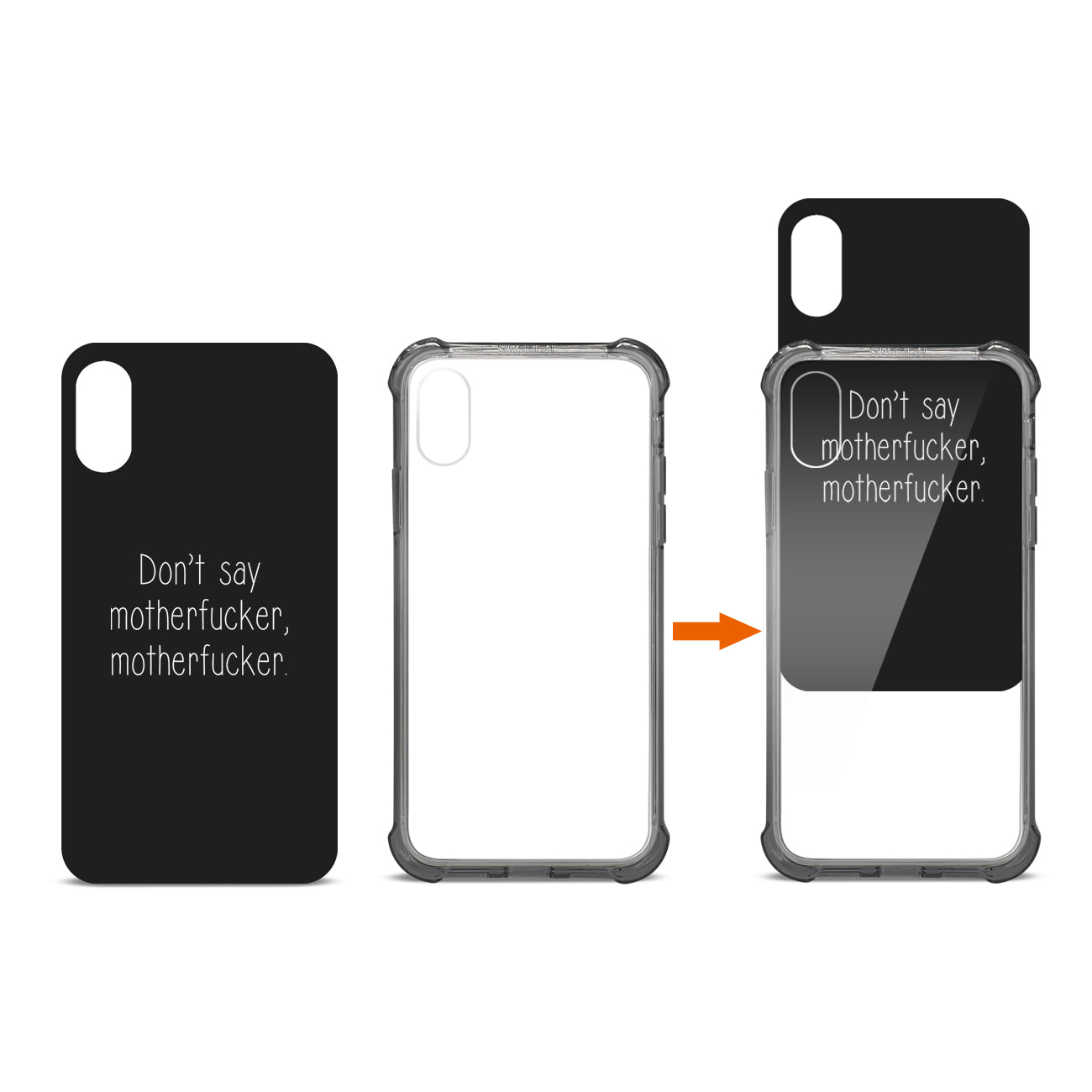iPhone X/iPhone XS Funny Quote Design Air Cushion Case In Black
